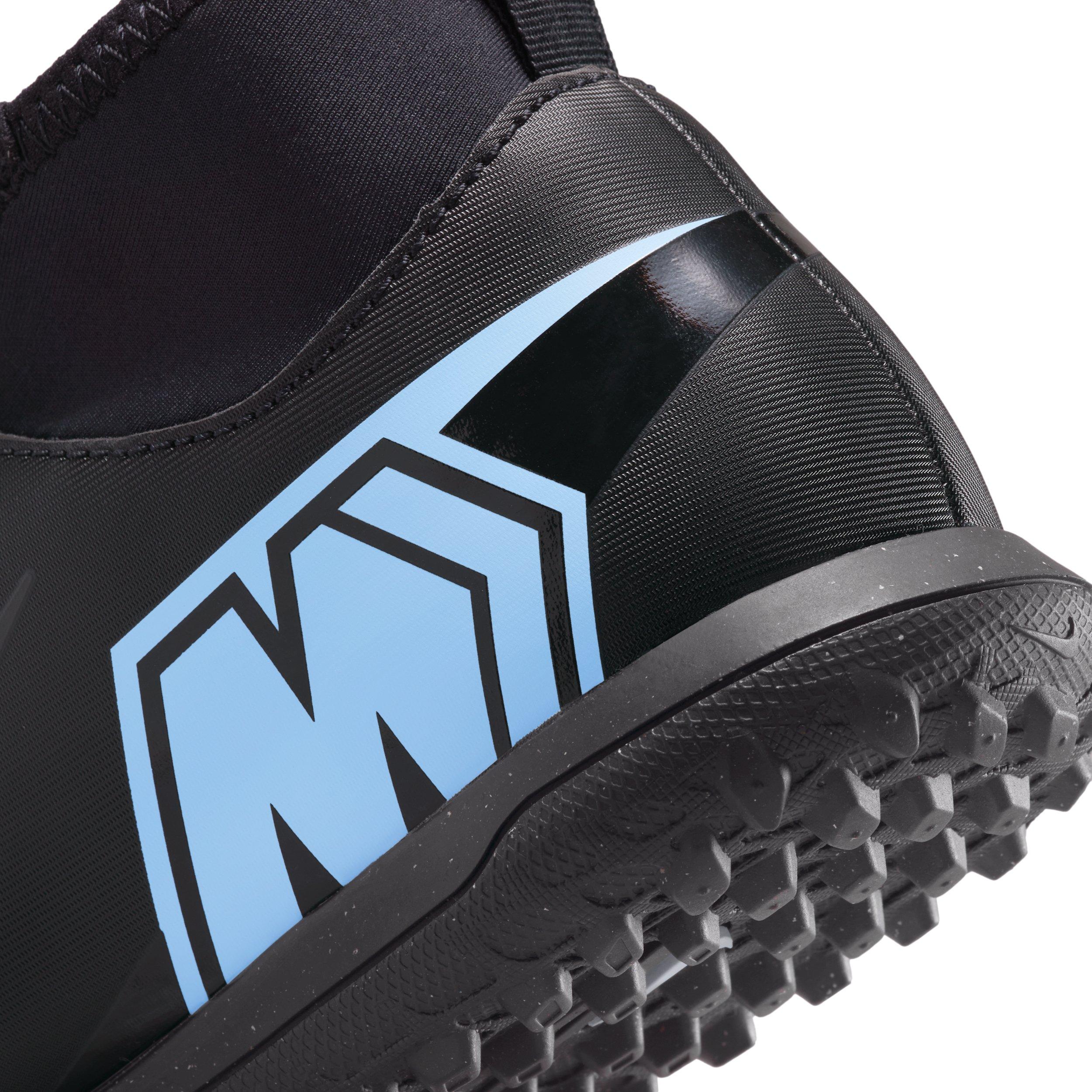 Nike Jr. Mercurial Superfly 10 Club Turf Grade School Kids' "Black/Black" Soccer Shoe