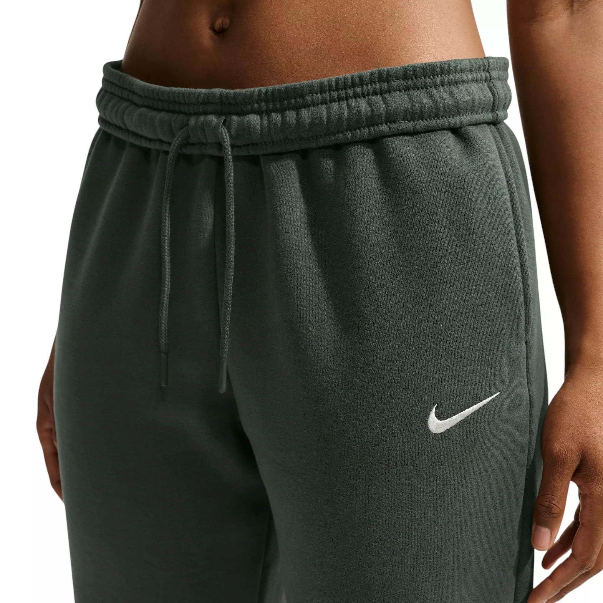 Nike Women's Studio Fleece Med-Weight Mid-Rise Joggers - Camo Green - CAMO GREEN