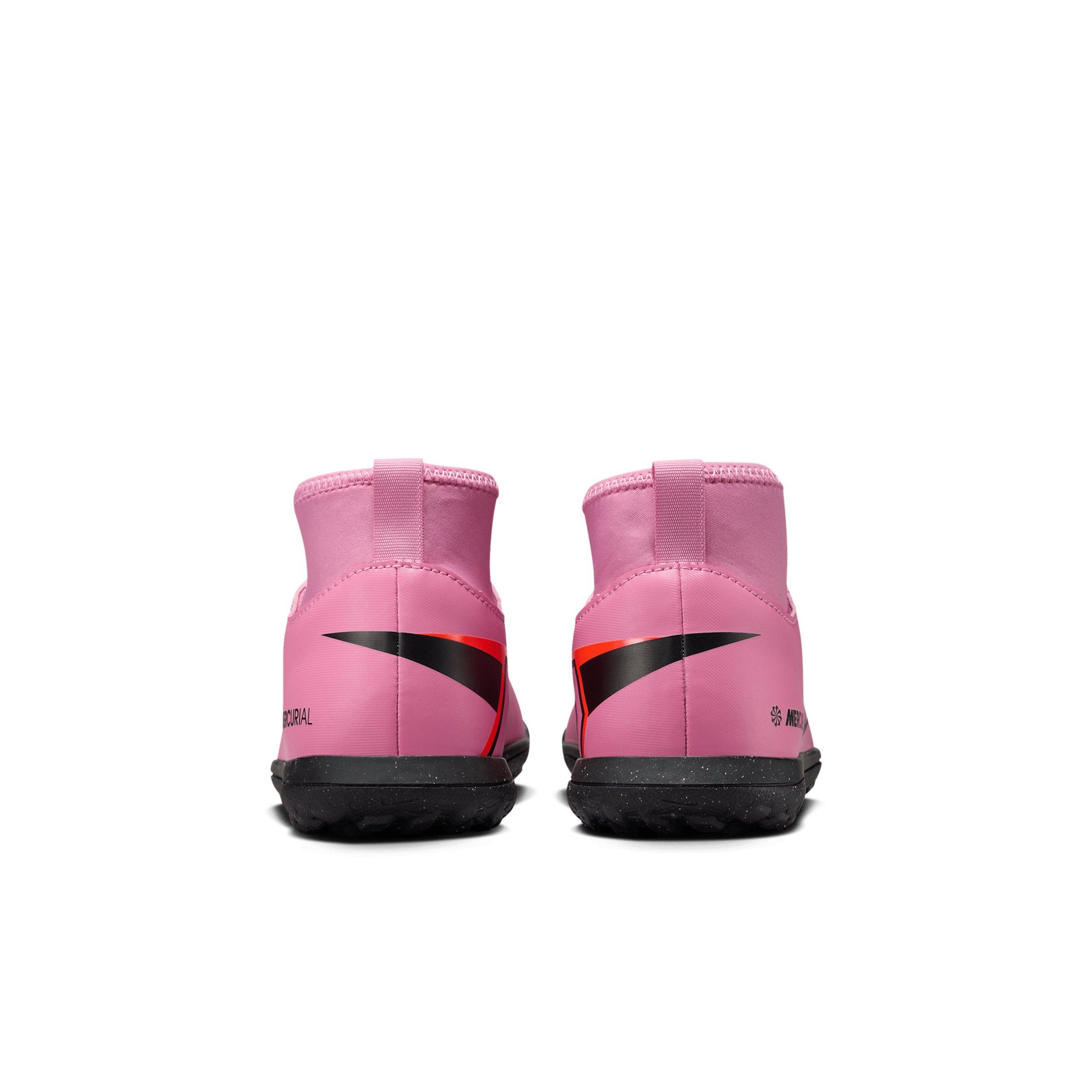 Nike Jr. Mercurial Superfly 10 Club Turf Grade School Kids' "Flamingo/Crimson/Black" Soccer Shoe