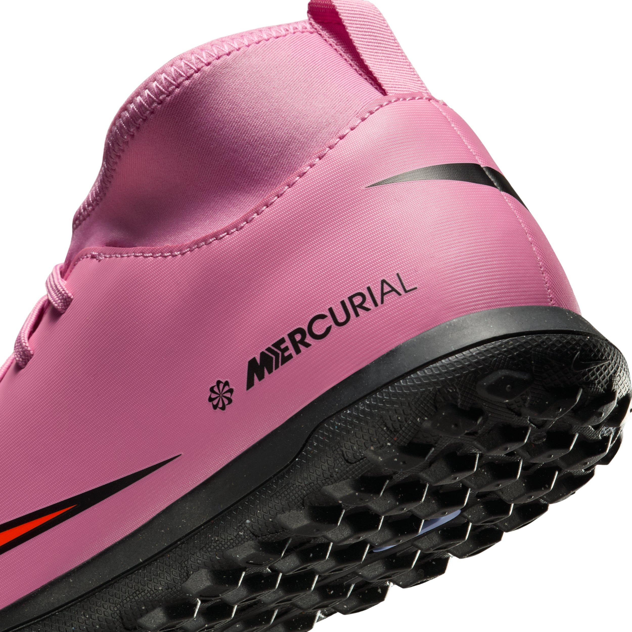 Nike Jr. Mercurial Superfly 10 Club Turf Grade School Kids' "Flamingo/Crimson/Black" Soccer Shoe