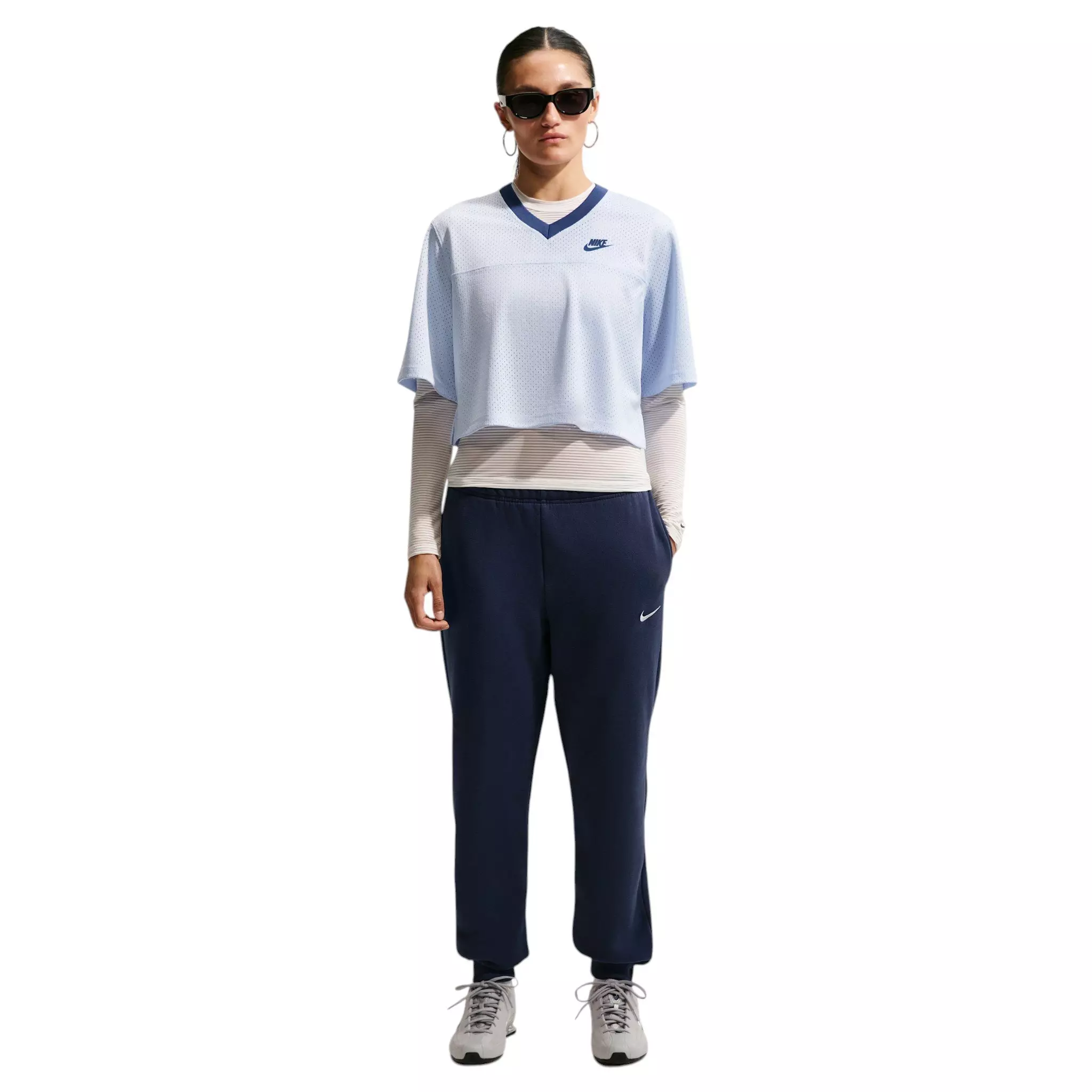 Nike Women's Studio Fleece Med-Weight Mid-Rise Joggers - Navy - NAVY