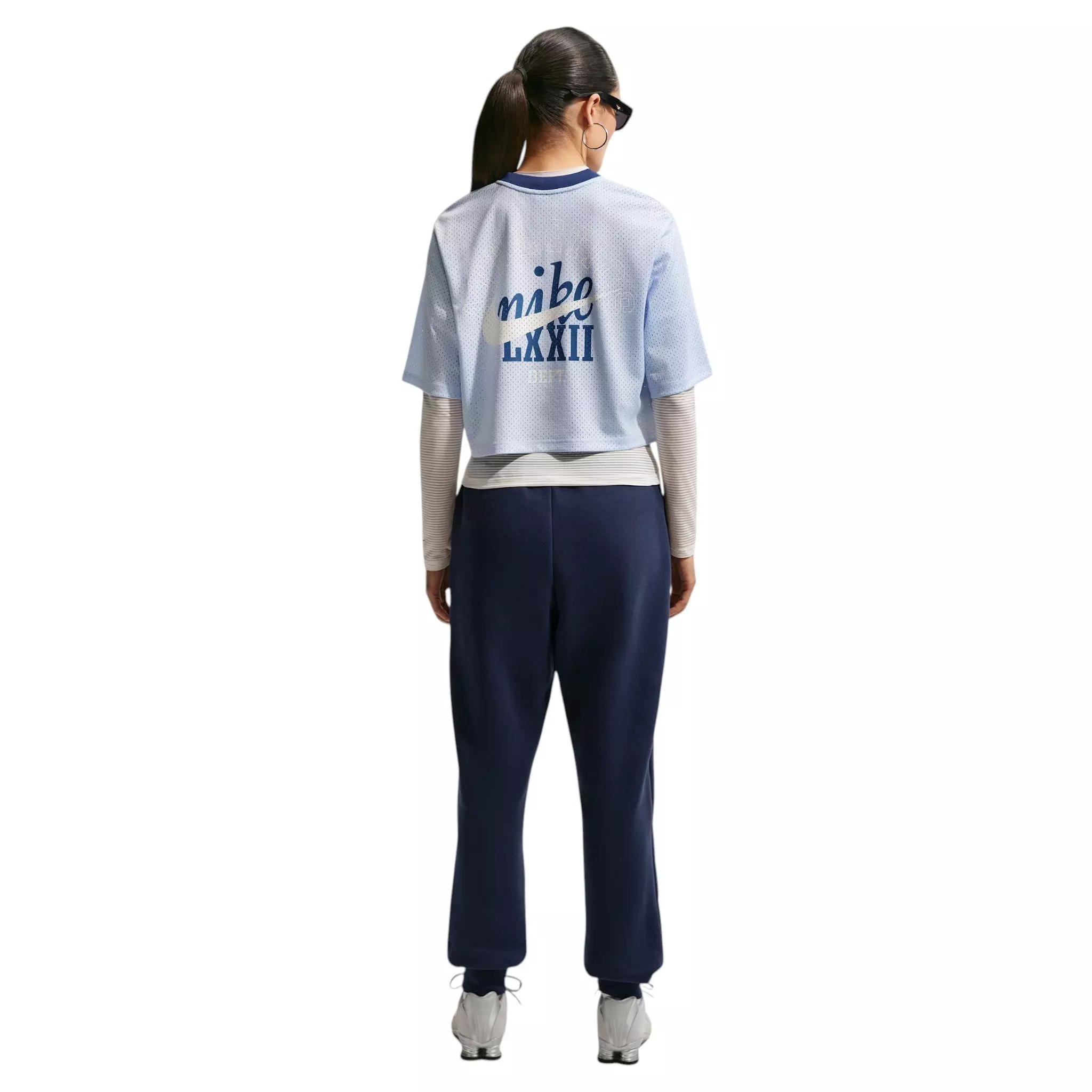 Nike Women's Studio Fleece Med-Weight Mid-Rise Joggers - Navy - NAVY