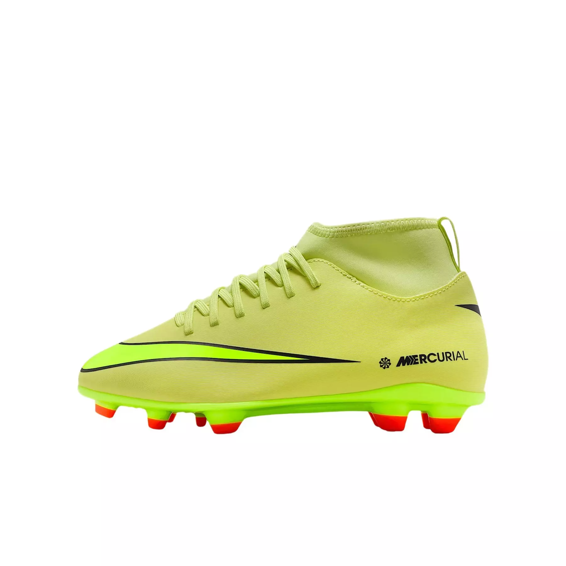 Nike Jr. Mercurial Superfly 10 Club MG "Limelight/Crimson/Volt" Grade School Kids' Soccer Cleat - LIMELIGHT/CRIMSON/VOLT