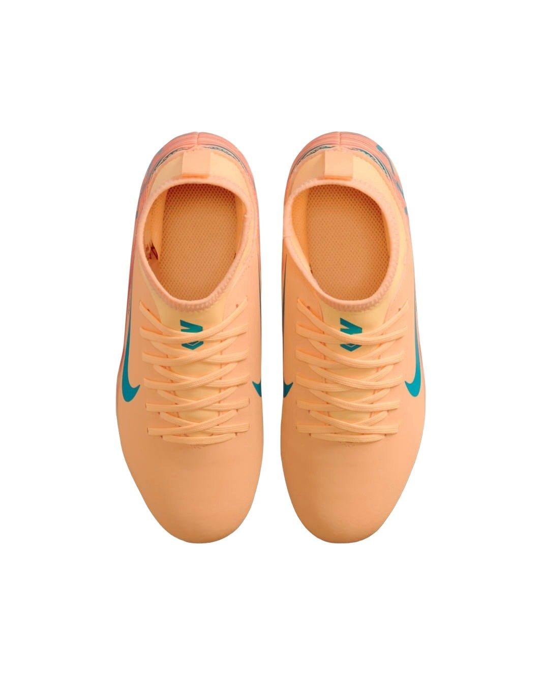 Nike Jr. Mercurial Superfly 10 Club MG Grade School Kids' "Melon Tint/Igloo/Turquoise" Soccer Cleat