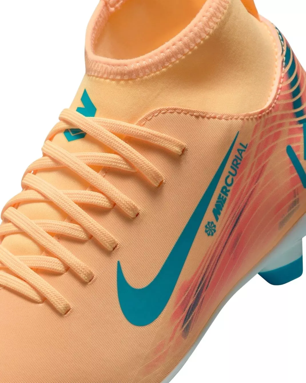 Nike Jr. Mercurial Superfly 10 Club MG "Melon Tint/Igloo/Turquoise" Grade School Kids' Soccer Cleat - MELON/INGLOO/TURQUOISE