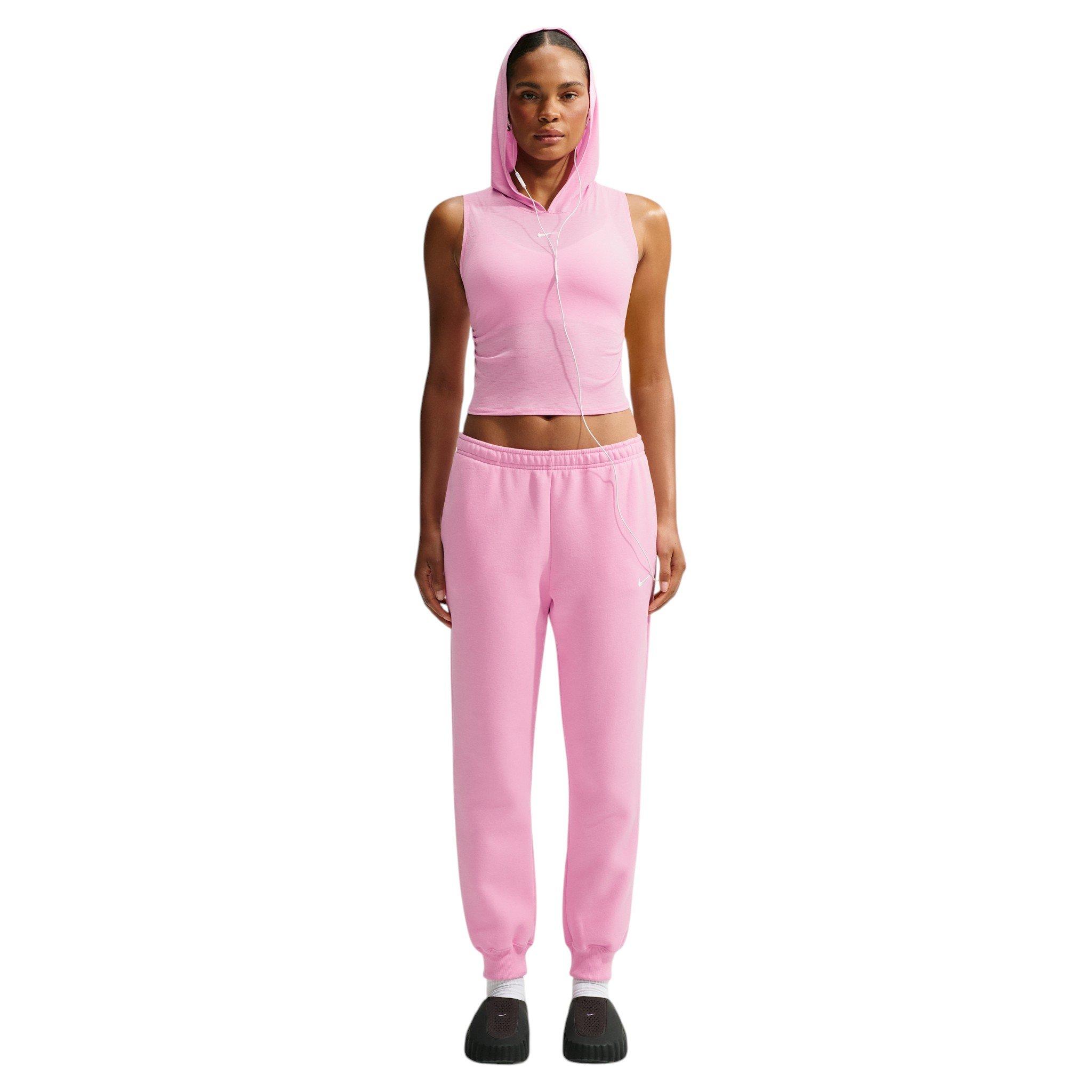 Nike Women's Studio Fleece Med-Weight Mid-Rise Joggers - Pink - PINK