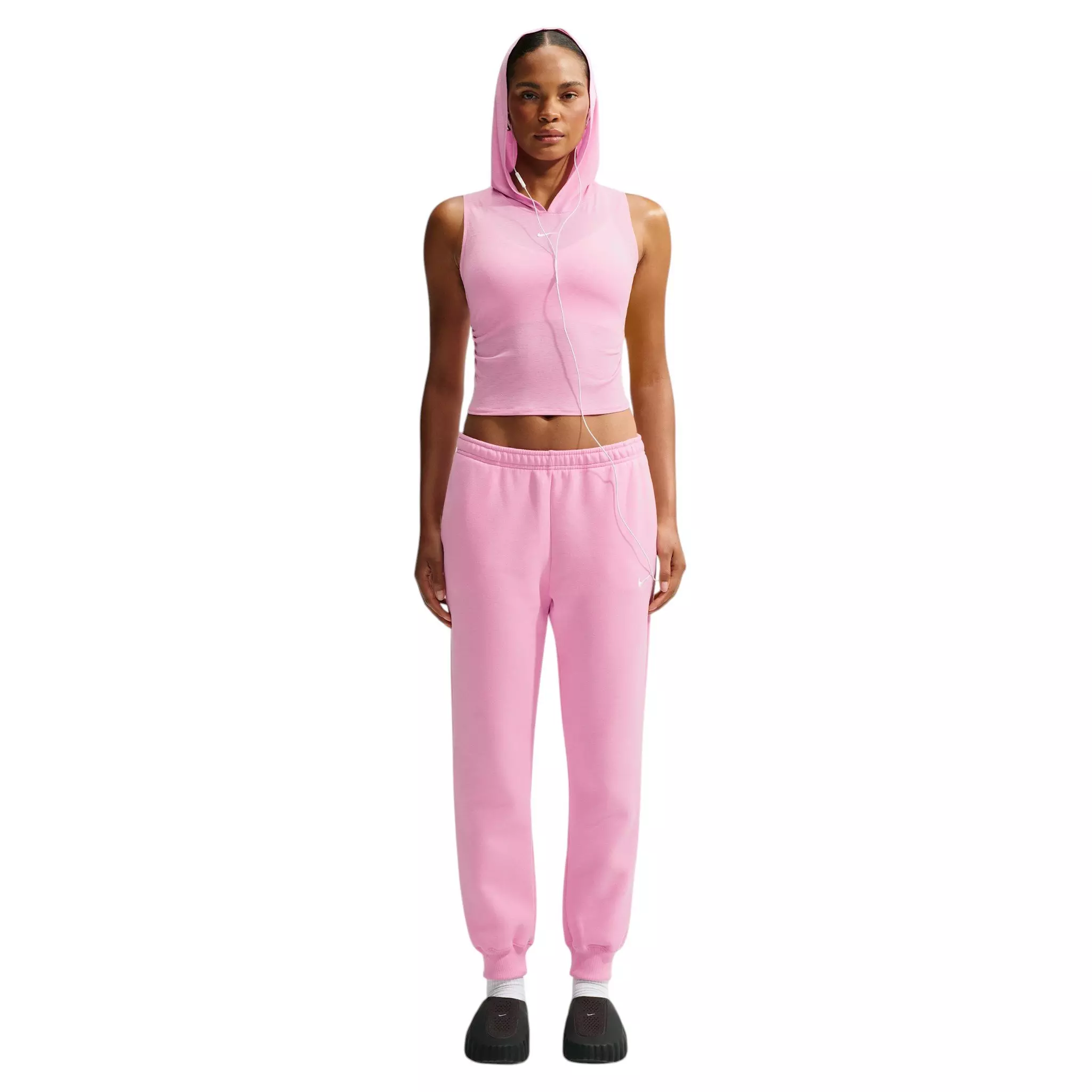 Nike Women's Studio Fleece Med-Weight Mid-Rise Joggers - Pink - PINK