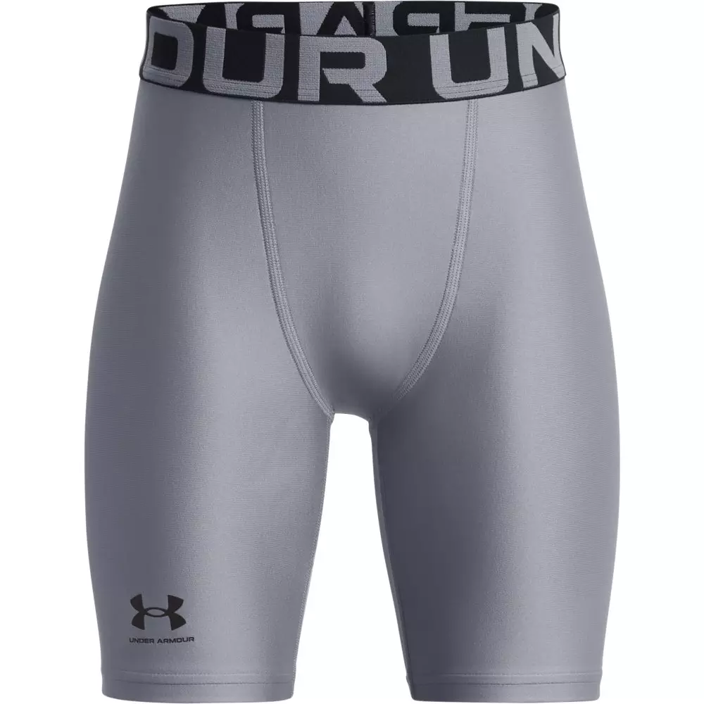 Under Armour Big Boys' HeatGear Armour Shorts - Silver/Black - Hibbett