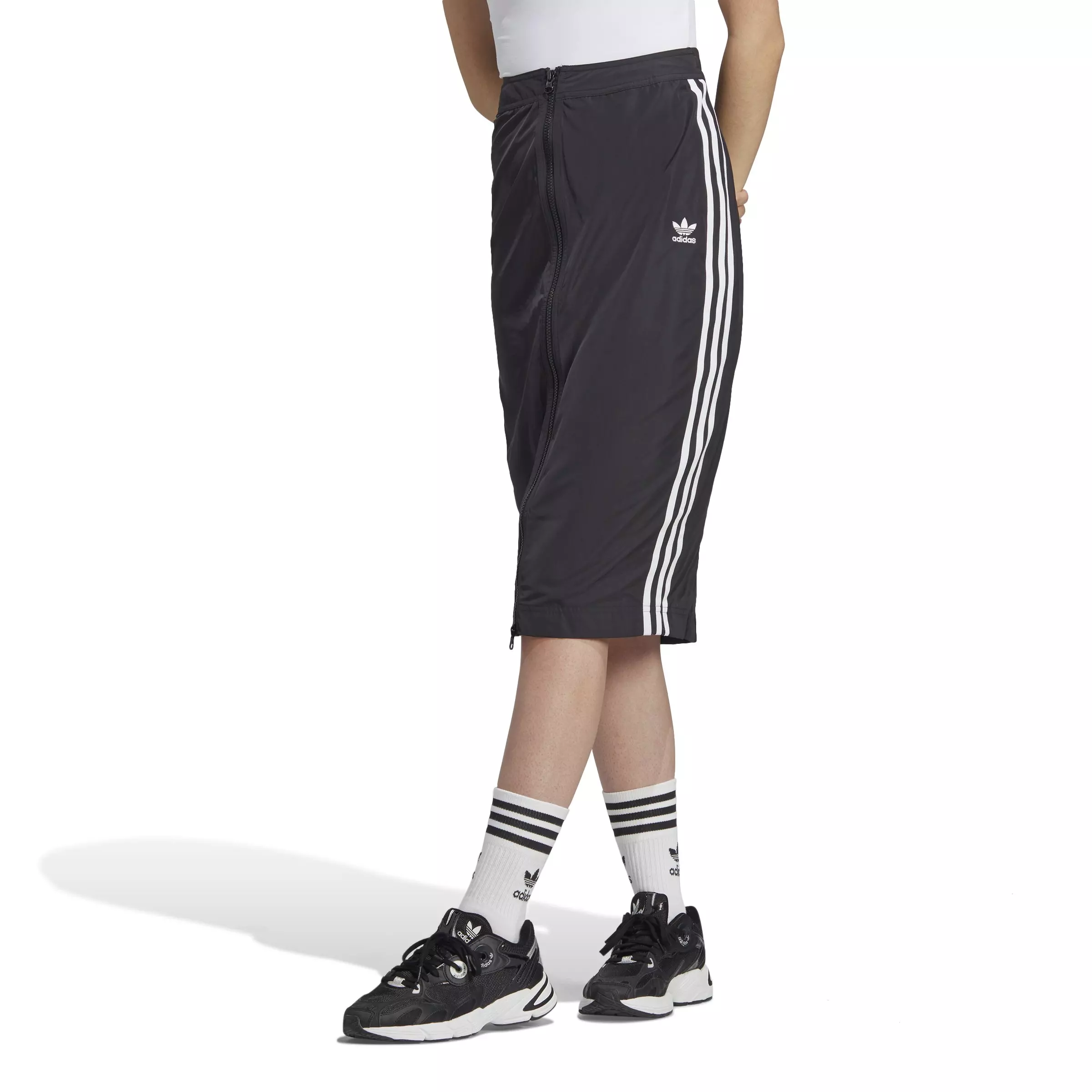 adidas Originals Women's Adicolor Classics Long Track Skirt-Black - BLACK