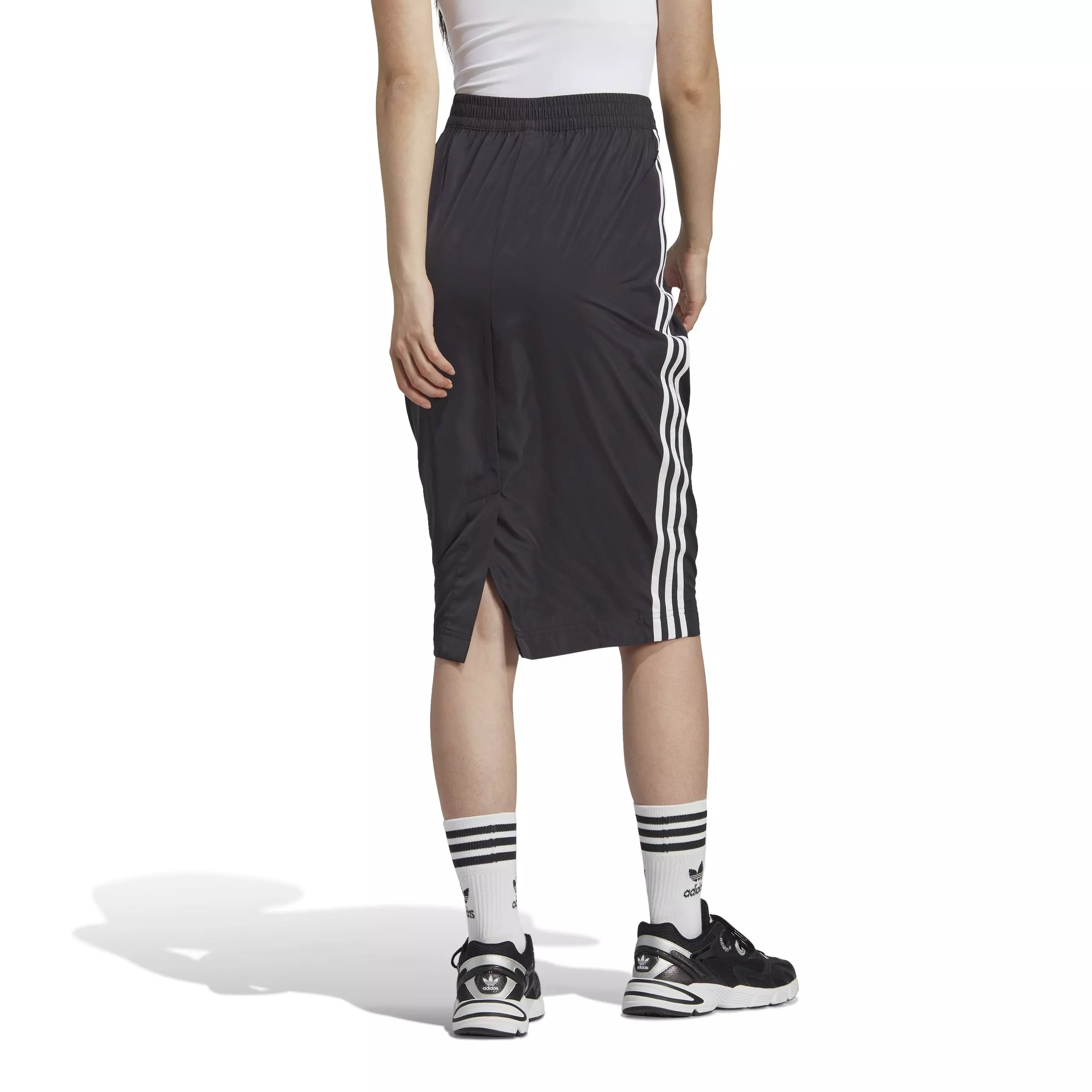 adidas Originals Women's Adicolor Classics Long Track Skirt-Black - BLACK