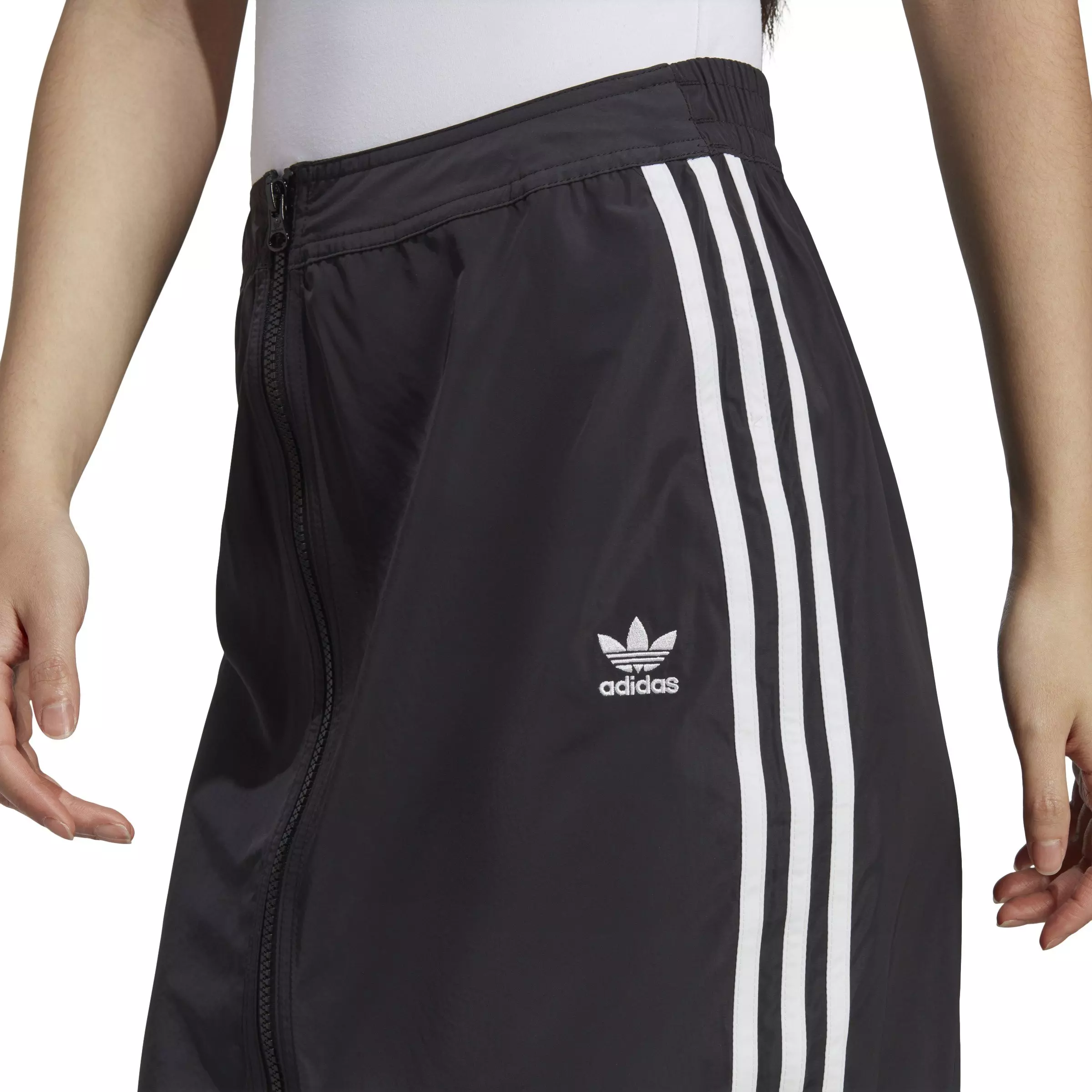 adidas Originals Women's Adicolor Classics Long Track Skirt-Black - BLACK