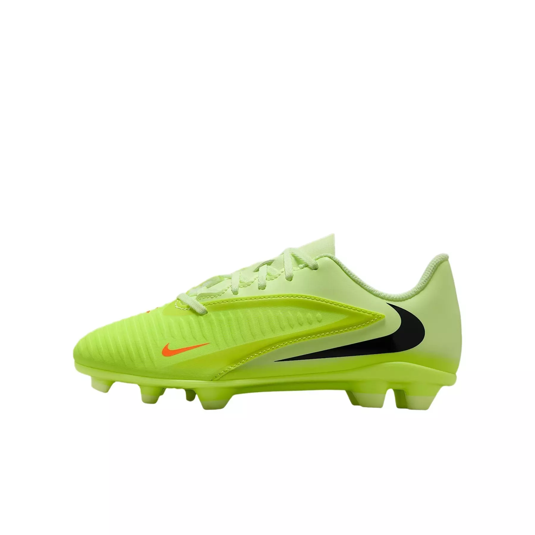 Nike Jr. Phantom 6 Low Club MG "Hyper Crimson/Limelight/Black" Grade School Kids' Soccer Cleat - CRIMSON/LIMELIGHT/BLACK