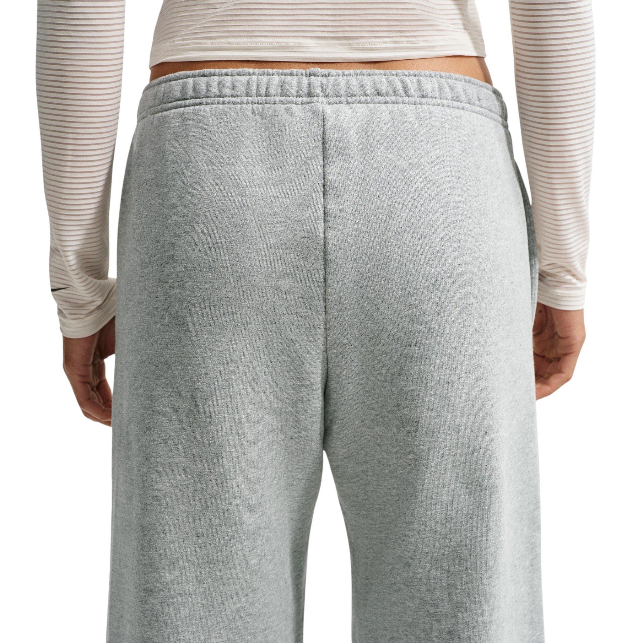 Nike Women's Studio Fleece Med Weight Mid-Rise Wide Leg Pants - Dk Grey - DK GREY