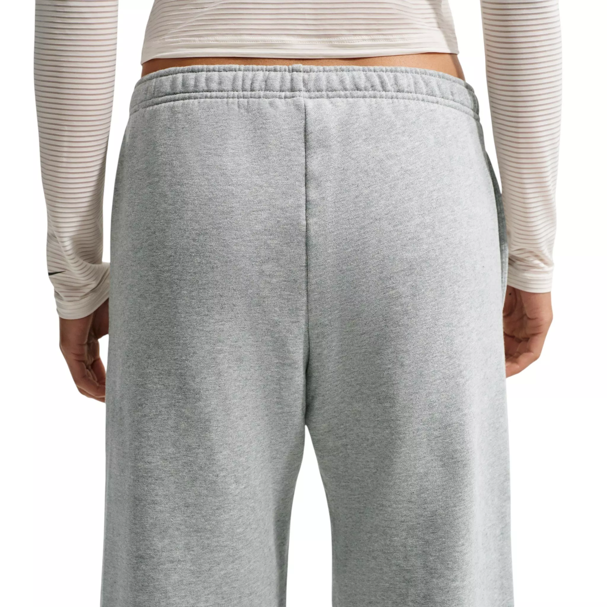 Nike Women's Studio Fleece Med Weight Mid-Rise Wide Leg Pants - Dk Grey - DK GREY