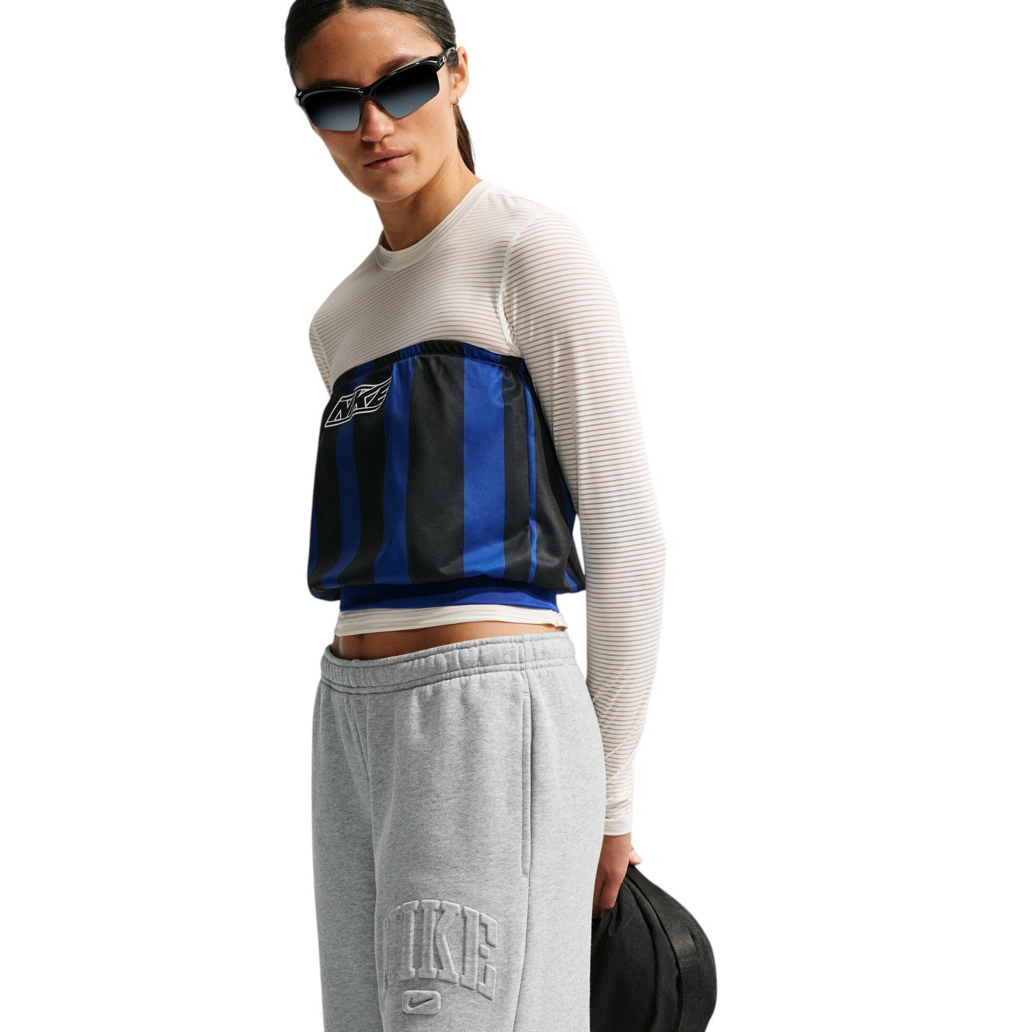 Nike Women's Studio Fleece Med Weight Mid-Rise Wide Leg Pants - Dk Grey - DK GREY