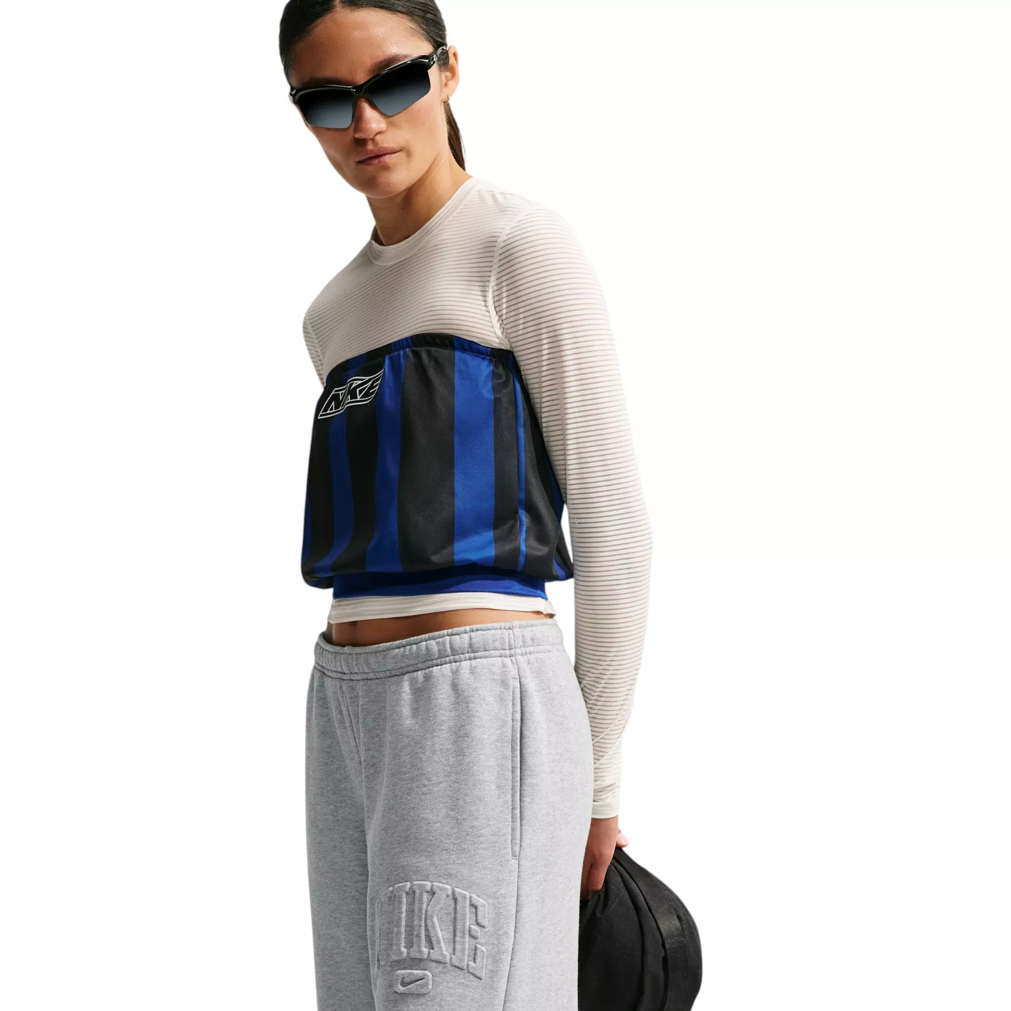 Nike Women's Studio Fleece Med Weight Mid-Rise Wide Leg Pants - Dk Grey - DK GREY