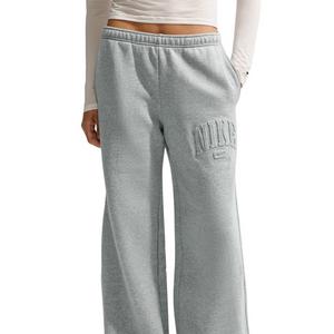 Nike Women's Studio Fleece Med Weight Mid-Rise Wide Leg Pants - Dk Grey - DK GREY