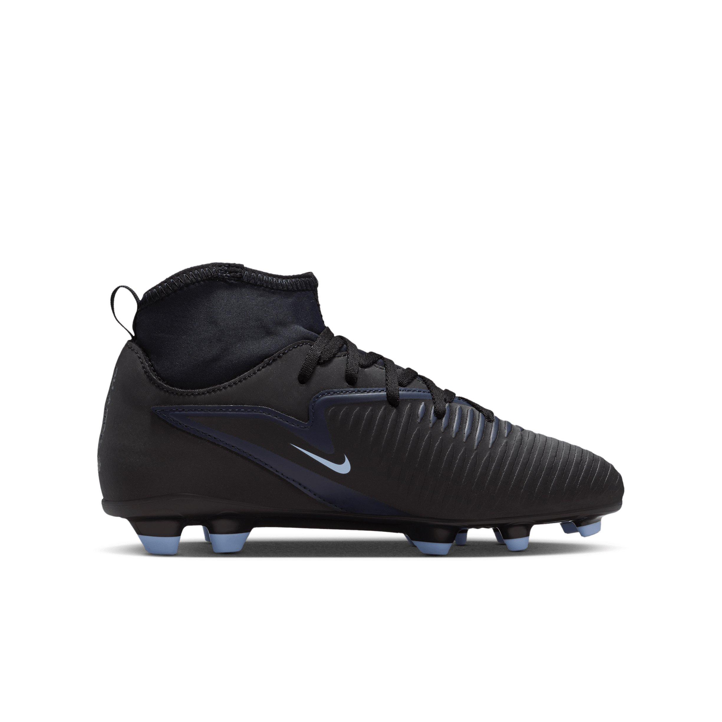 Nike Jr. Phantom 6 High Club MG Grade School Kids' "Black/Black" Soccer Cleat