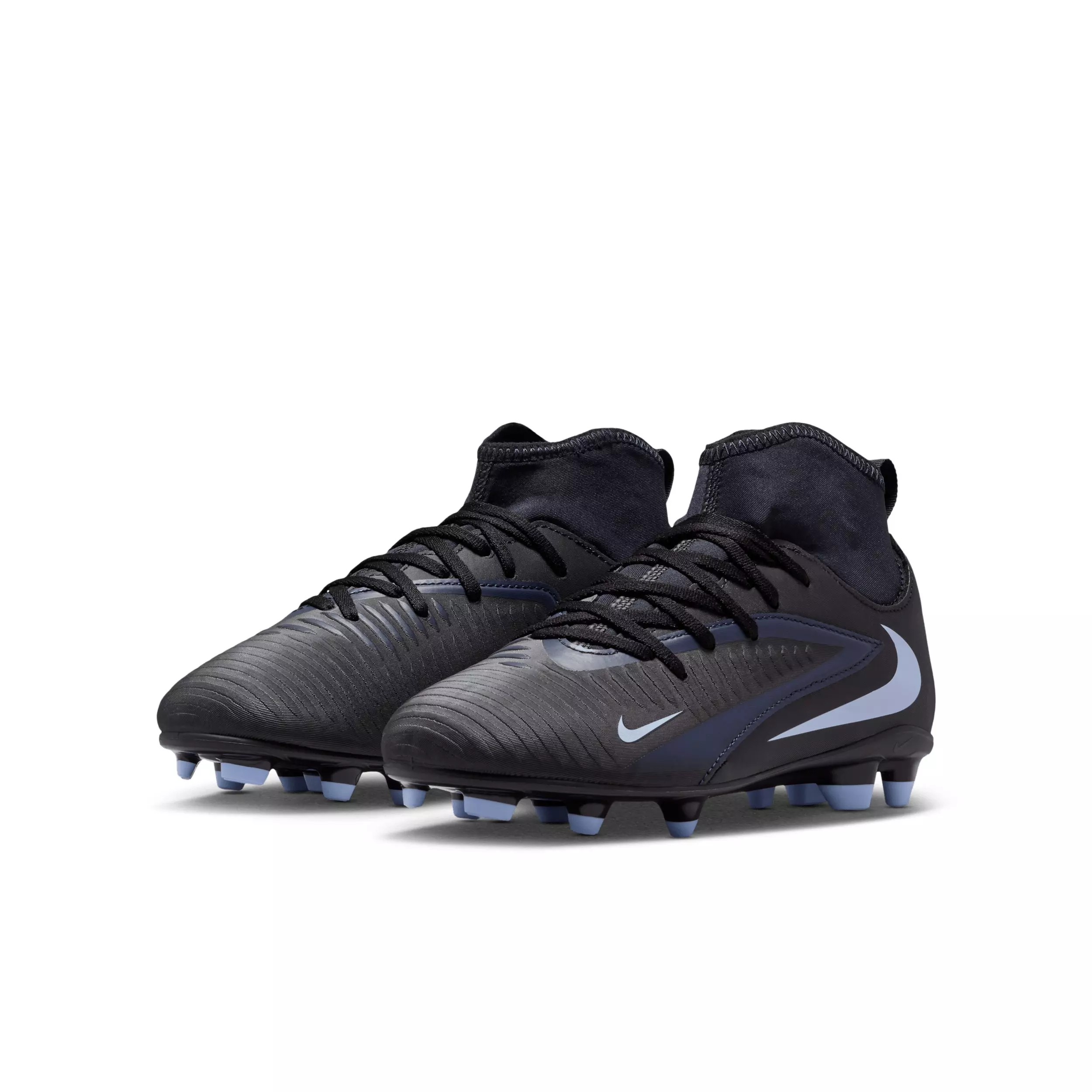 Nike Jr. Phantom 6 High Club MG "Black/Black" Grade School Kids' Soccer Cleat - BLACK/BLACK