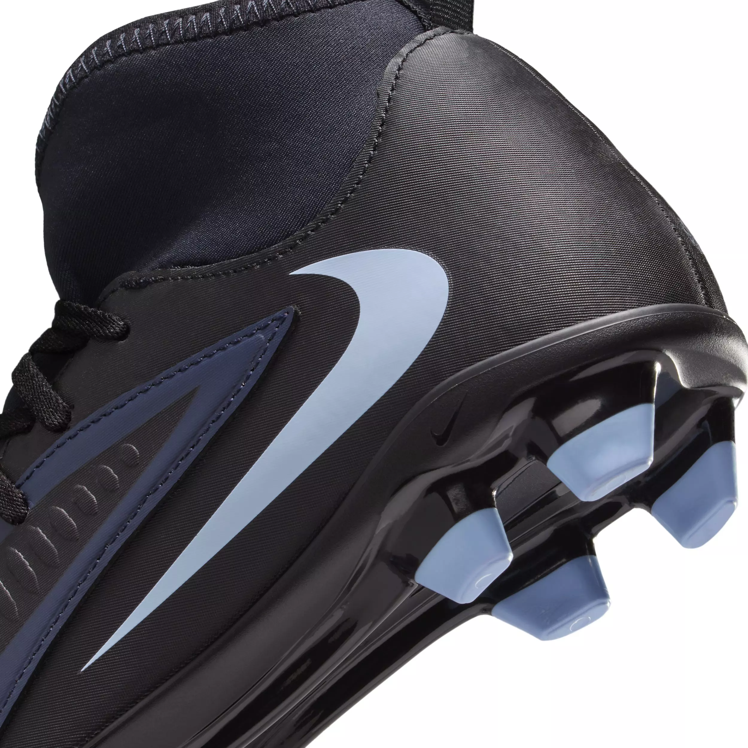 Nike Jr. Phantom 6 High Club MG "Black/Black" Grade School Kids' Soccer Cleat - BLACK/BLACK