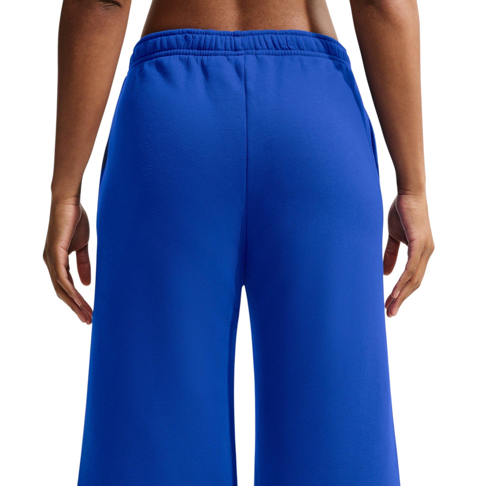 Nike Women's Studio Fleece Med Weight Mid-Rise Wide Leg Pants - Royal - ROYAL