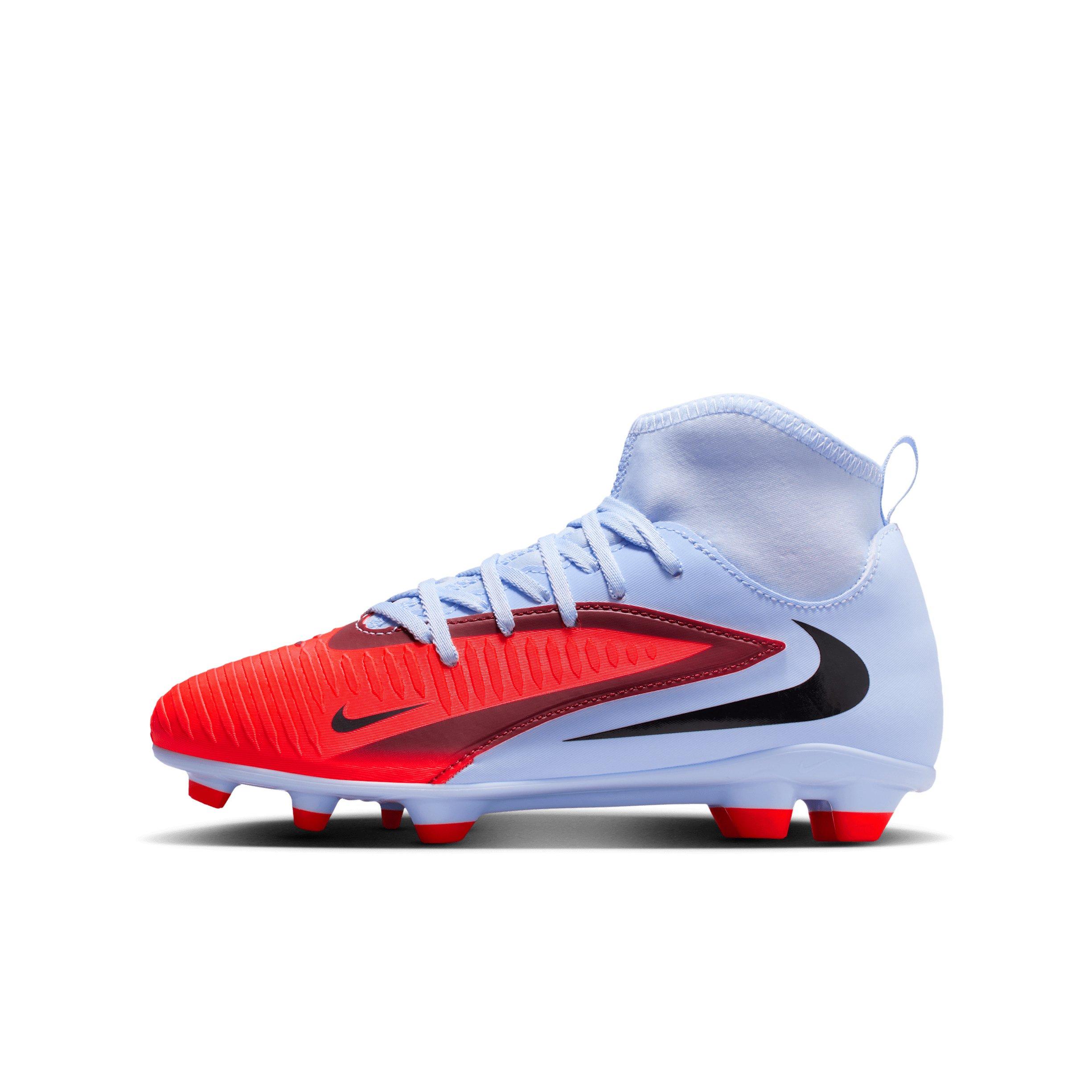 Nike Jr. Phantom 6 High Club MG Grade School Kids' "Royal Tint/Bright Crimson" Soccer Cleat
