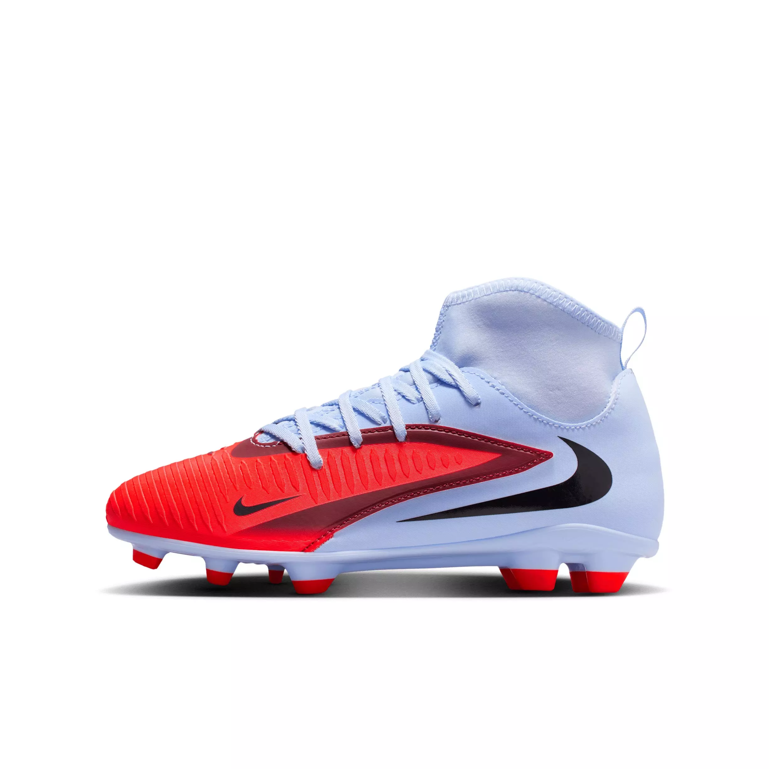 Nike Jr. Phantom 6 High Club MG "Royal Tint/Bright Crimson" Grade School Kids' Soccer Cleat - ROYAL/CRIMSON