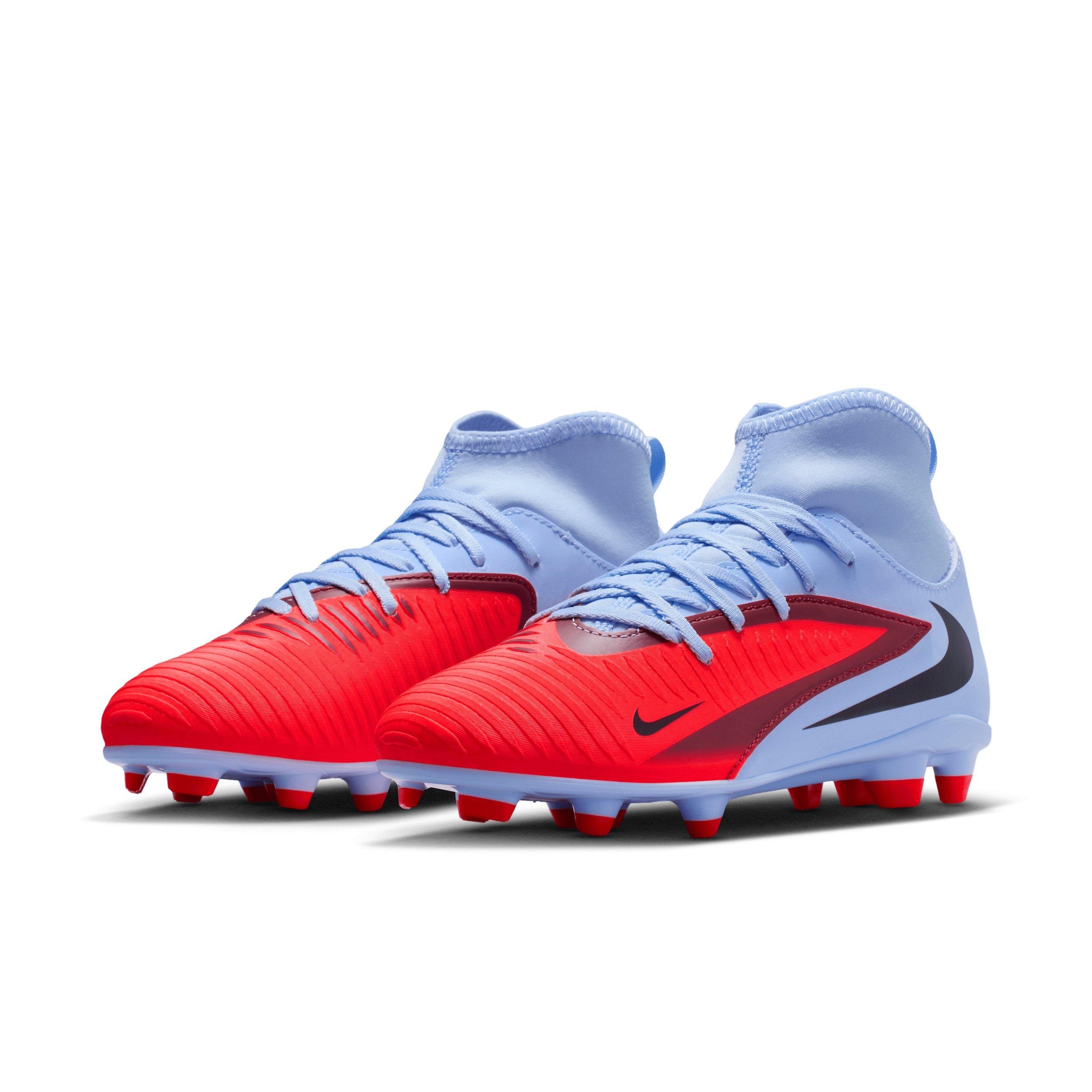 Nike Jr. Phantom 6 High Club MG Grade School Kids' "Royal Tint/Bright Crimson" Soccer Cleat