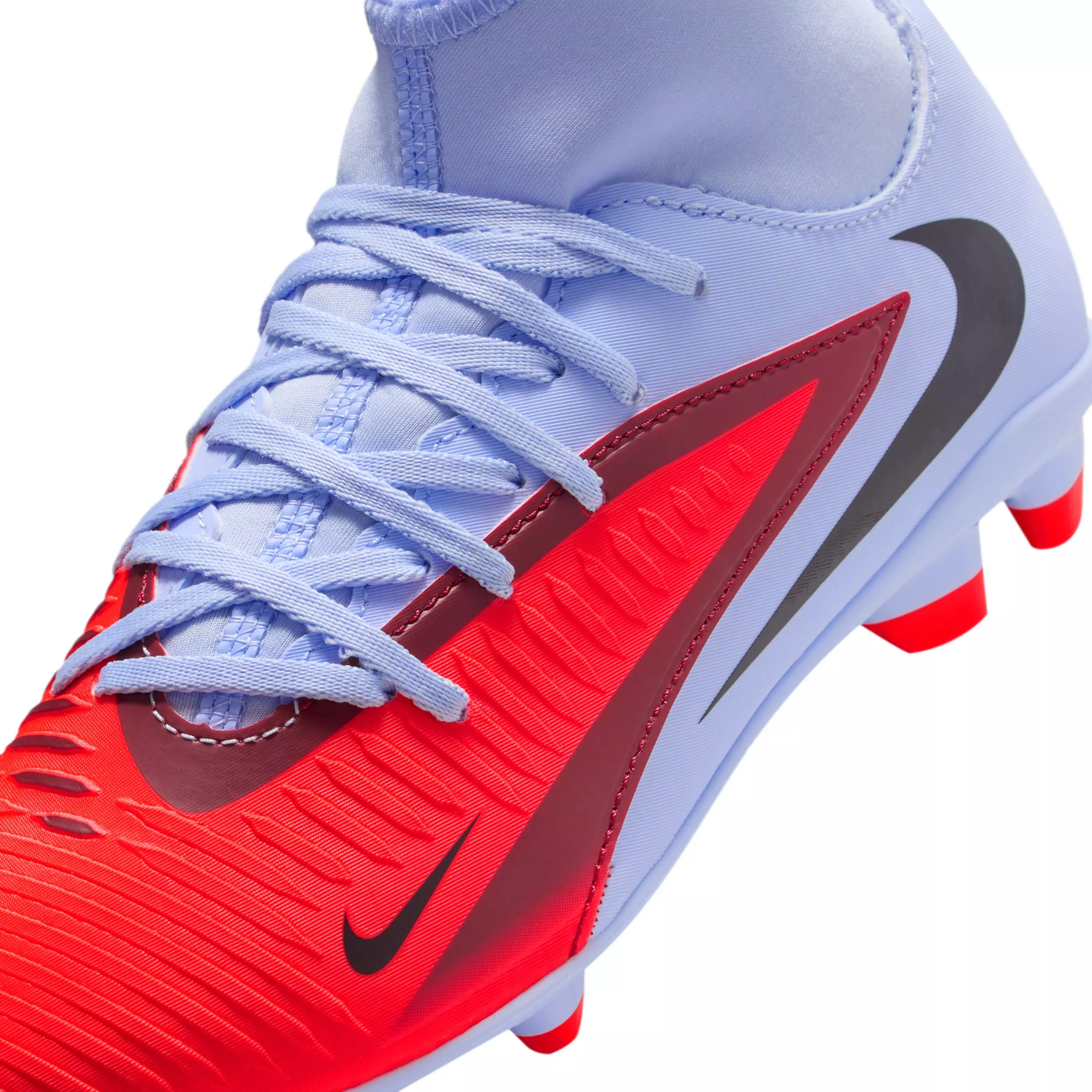 Nike Jr. Phantom 6 High Club MG "Royal Tint/Bright Crimson" Grade School Kids' Soccer Cleat - ROYAL/CRIMSON