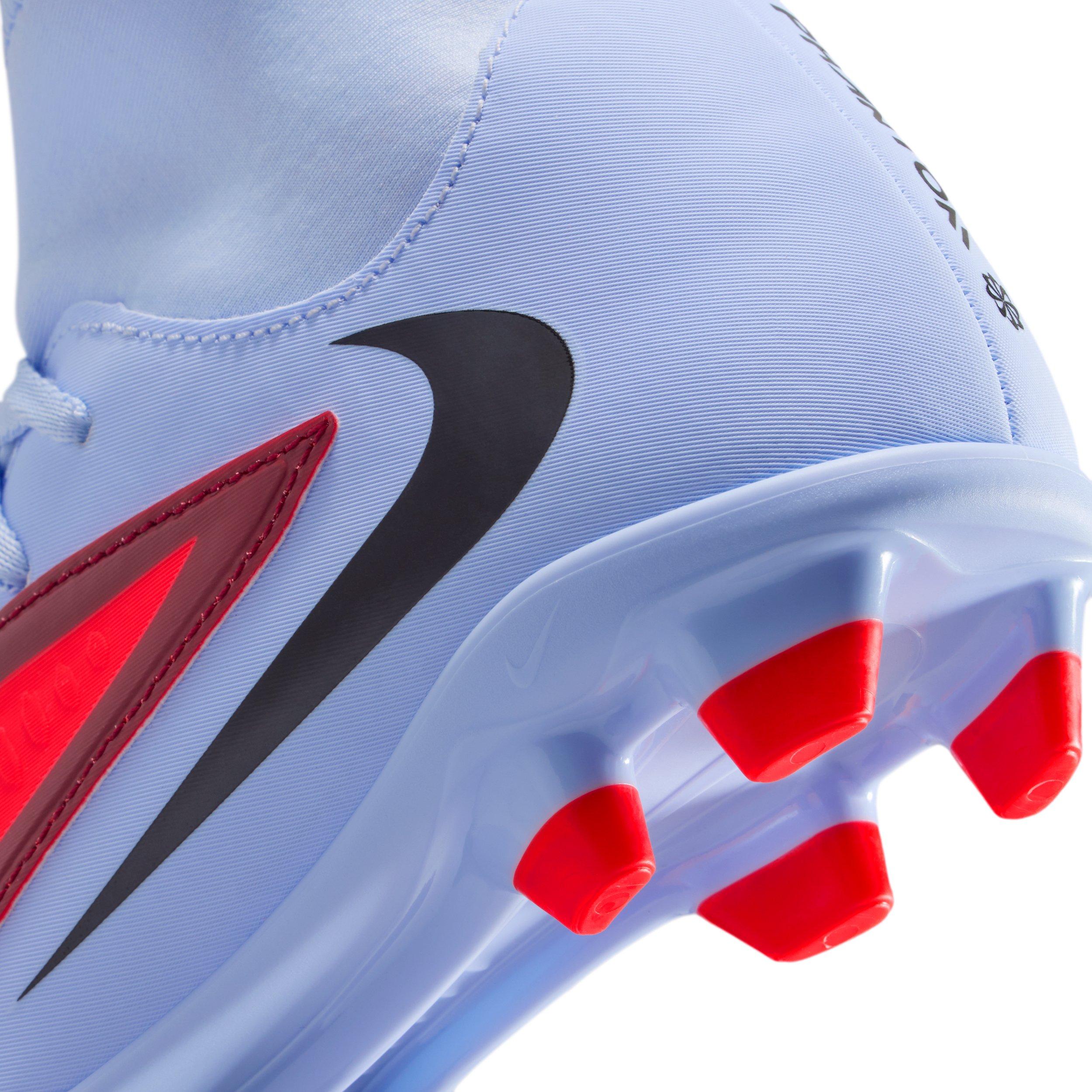 Nike Jr. Phantom 6 High Club MG Grade School Kids' "Royal Tint/Bright Crimson" Soccer Cleat