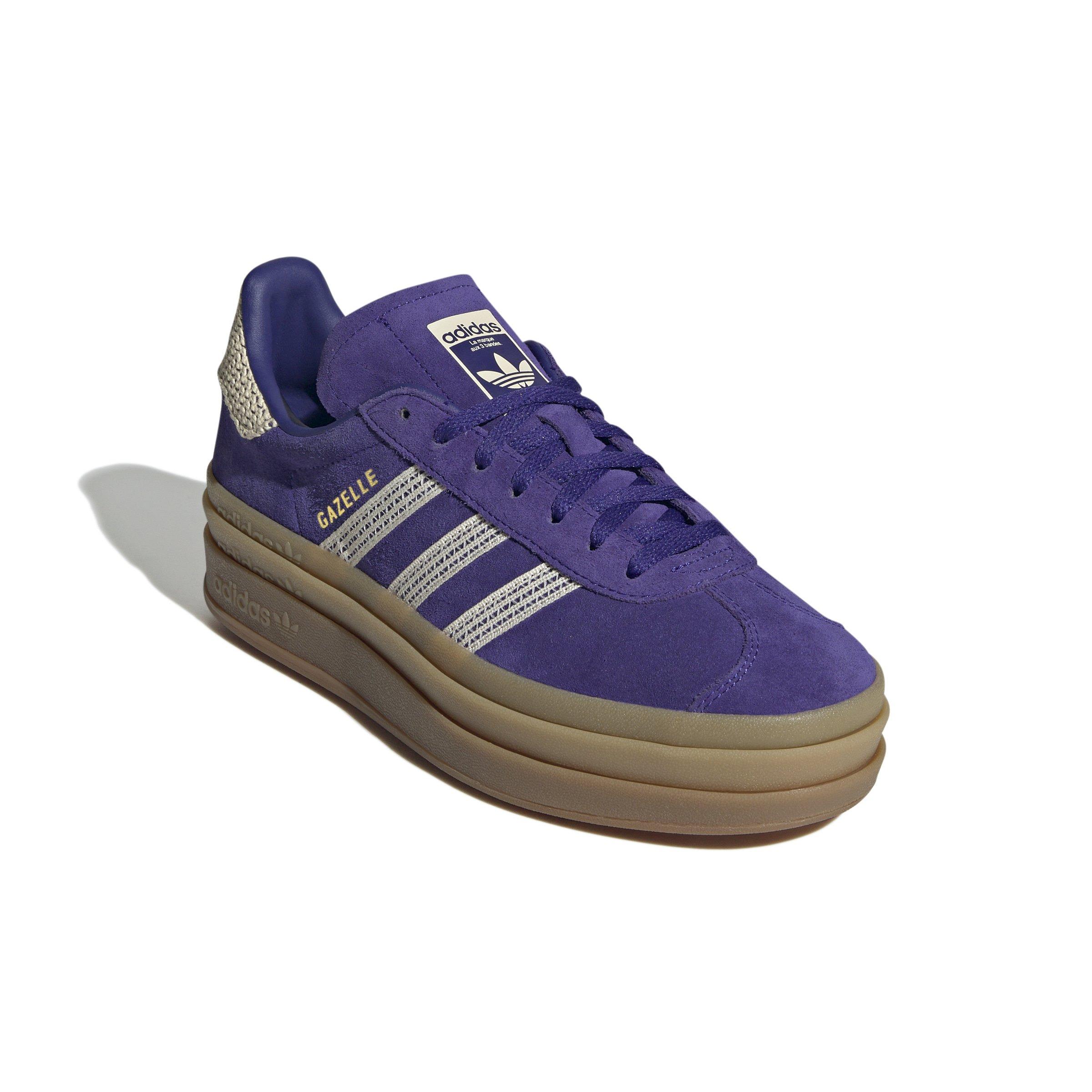 adidas Originals Gazelle Bold "Collegiate Purple/Wonder White/Gold Metallic" Women's Shoe - PURPLE/WHITE/GOLD Thumbnail View 3