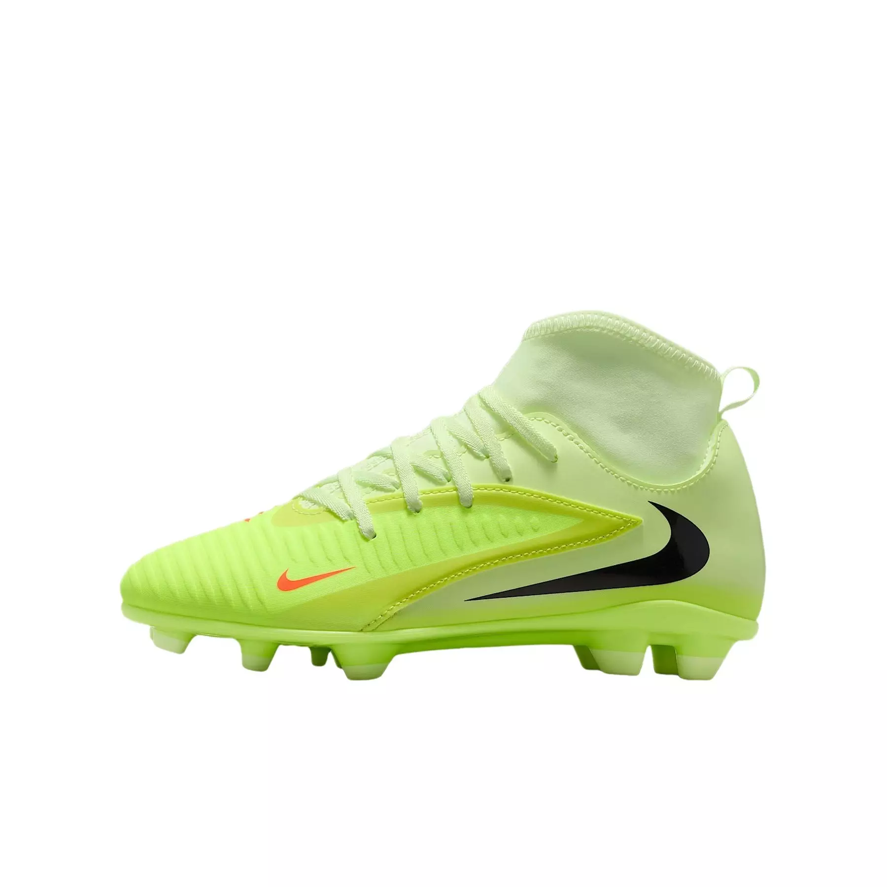 Nike Jr. Phantom 6 High Club MG "Hyper Crimson/Life Lime/Black" Grade School Kids' Soccer Cleat - CRIMSON/LIME/BLACK