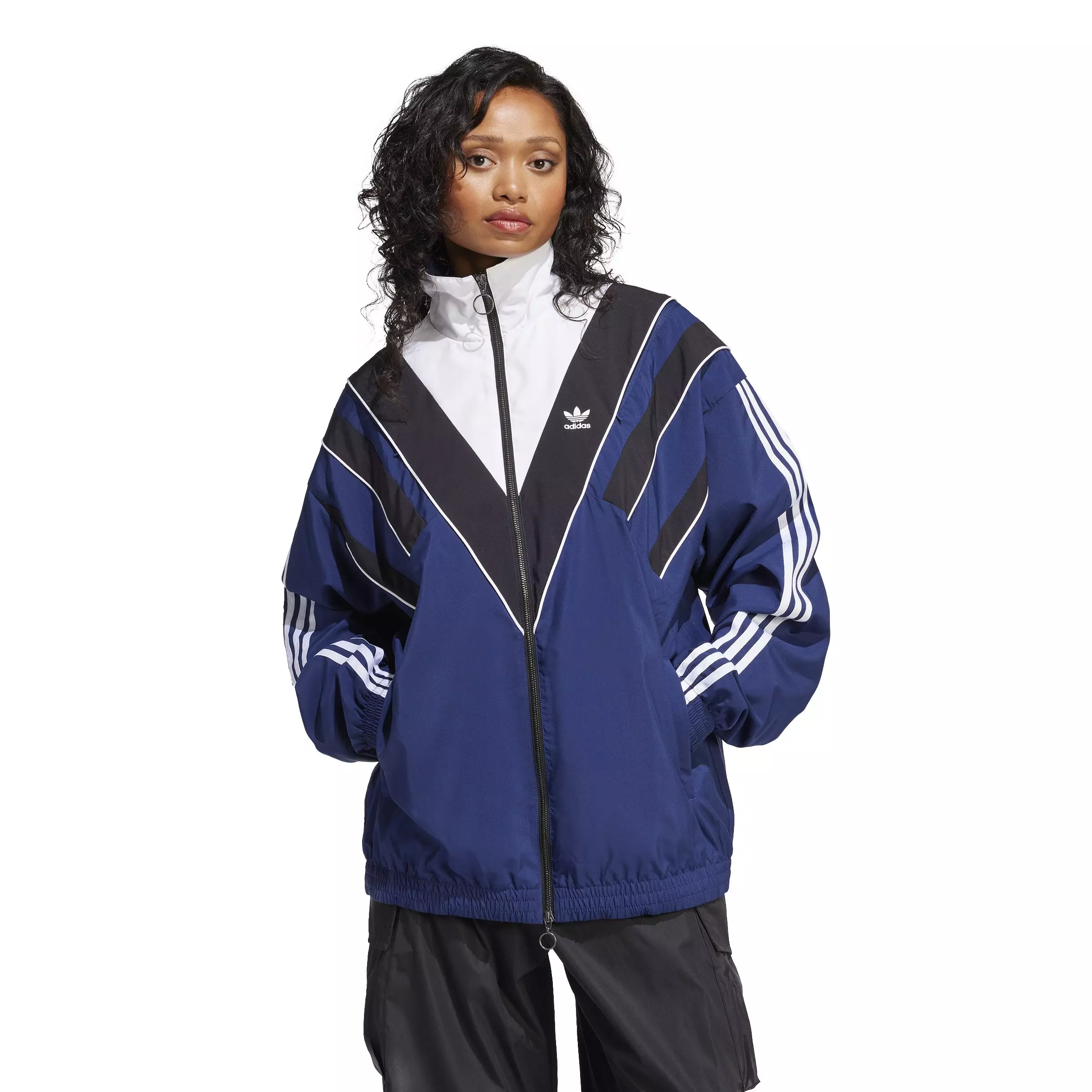 adidas Originals Women's Rasant Cut Line Track Top -Blue - BLUE
