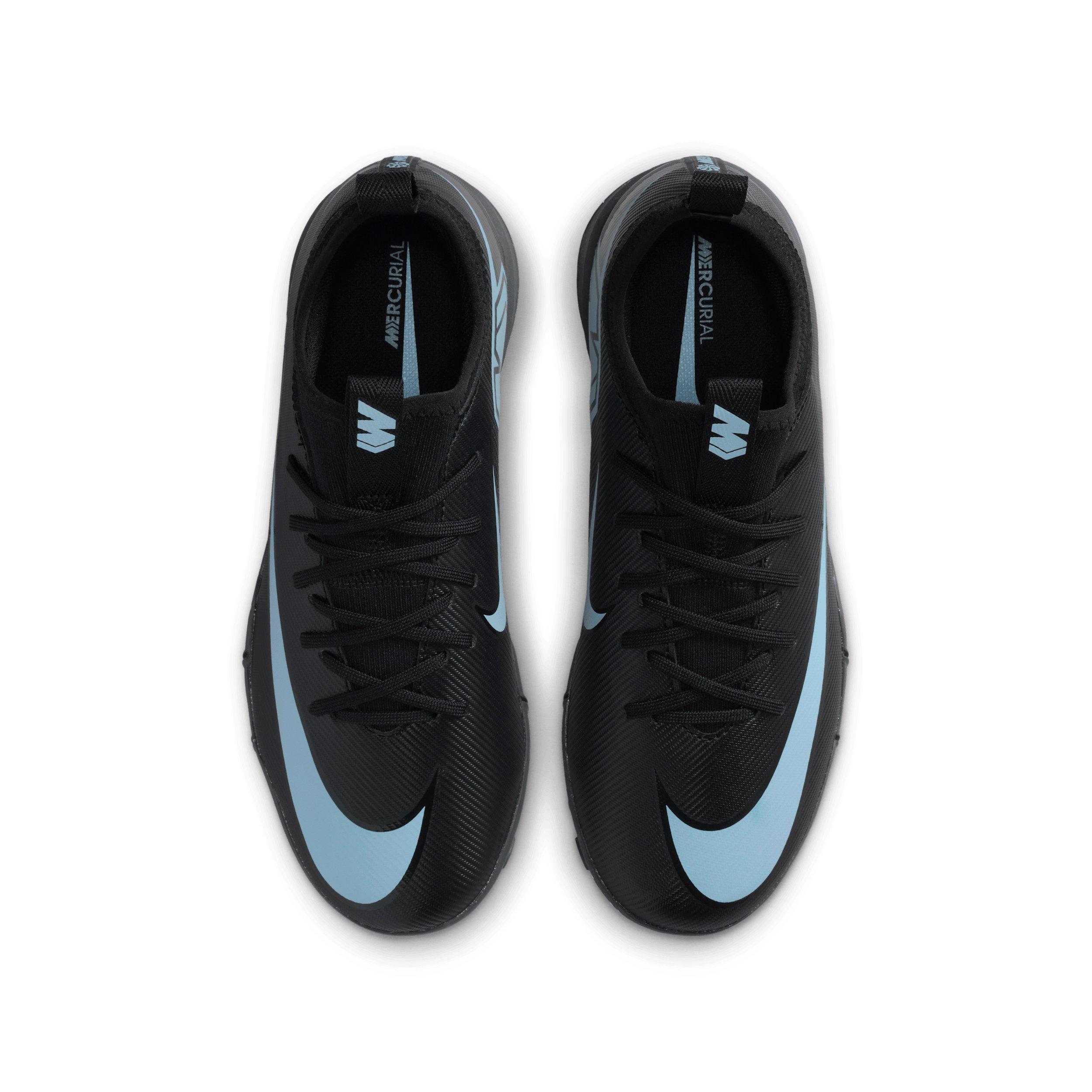 Nike Jr. Mercurial Vapor 16 Academy Turf Grade School Kids' "Black/Ice Blue" Soccer Shoe