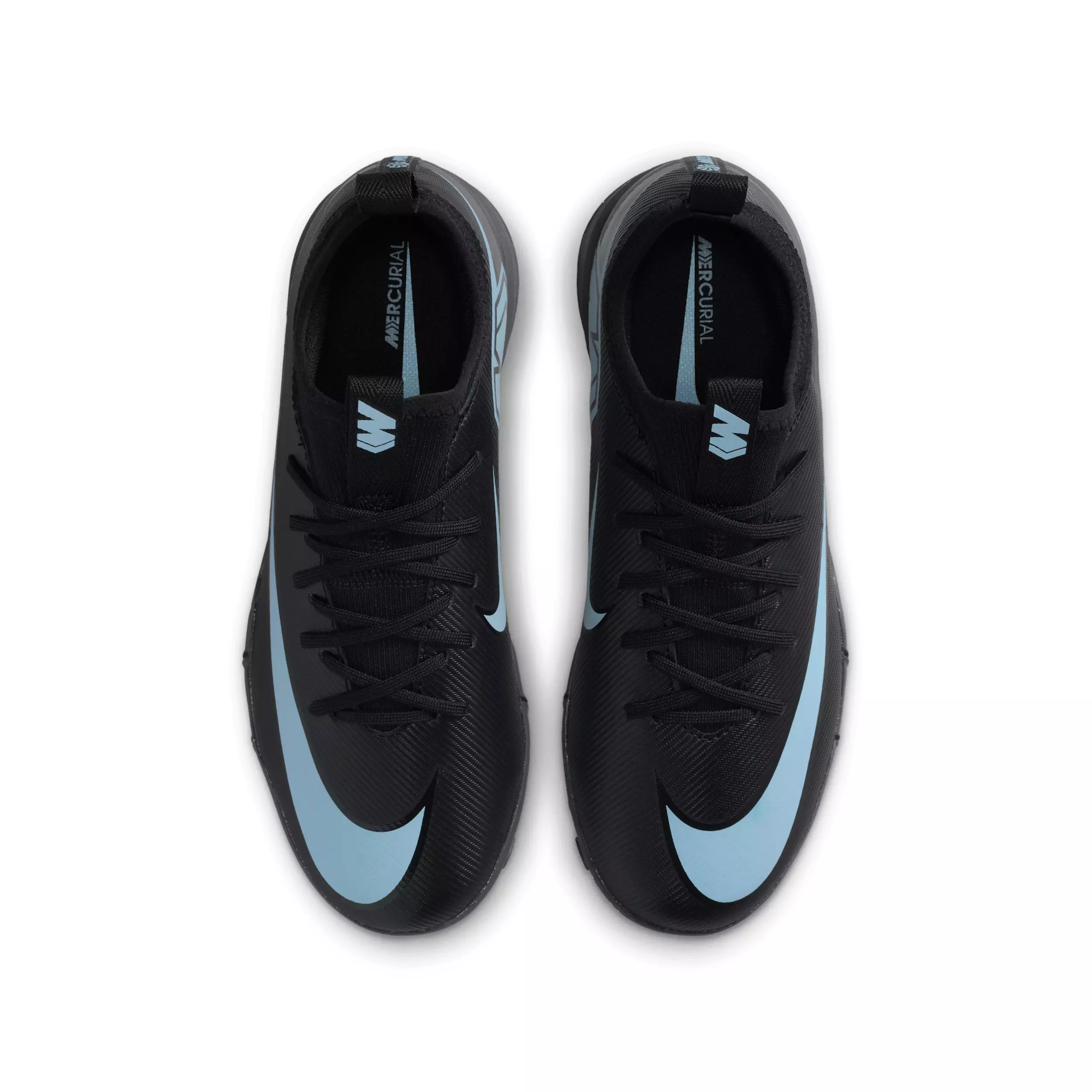 Nike Jr. Mercurial Vapor 16 Academy Turf "Black/Ice Blue" Grade School Kids' Soccer Shoe - BLACK/BLUE