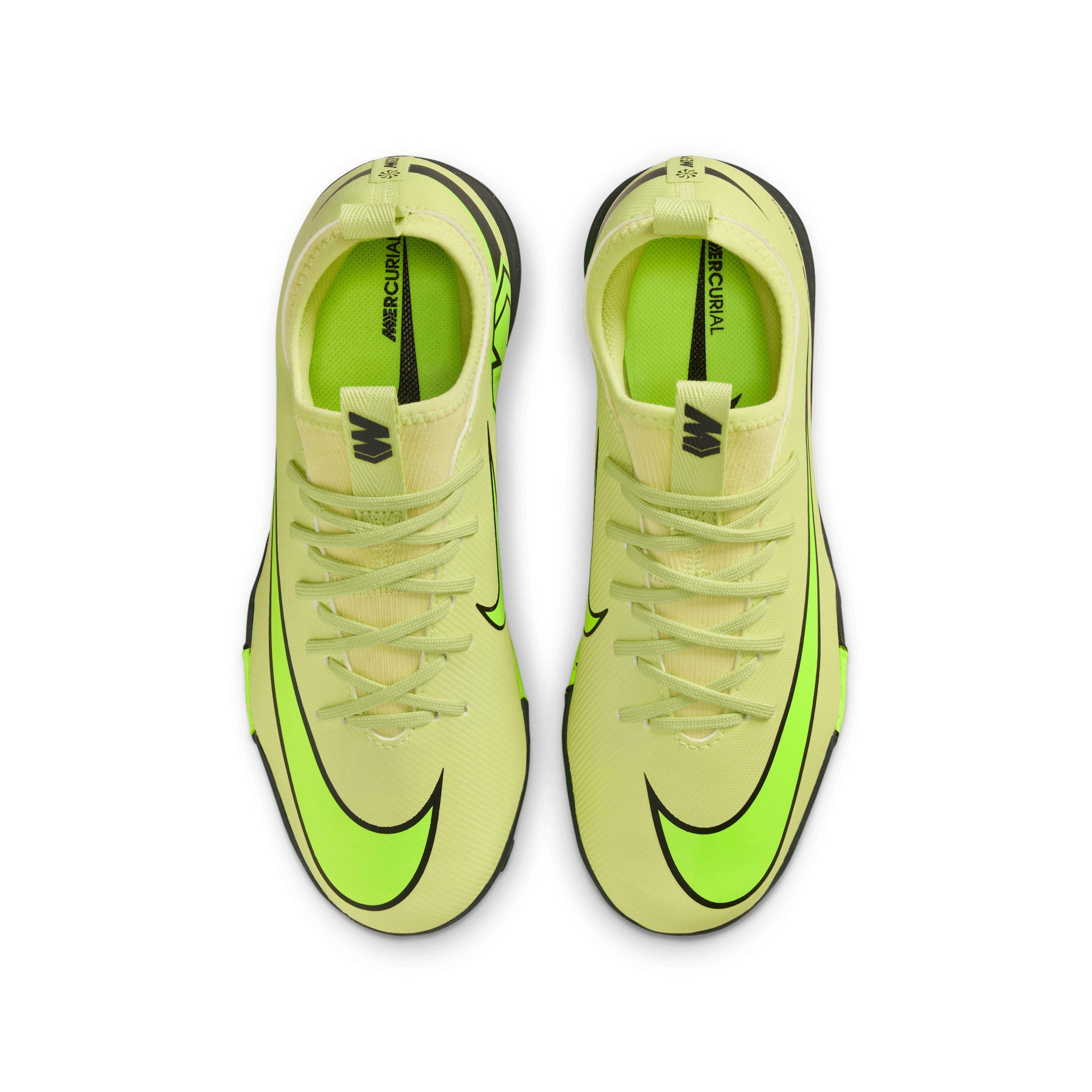 Nike Jr. Mercurial Vapor 16 Academy Turf Grade School Kids' "Limelight/Crimson/Volt" Soccer Shoe