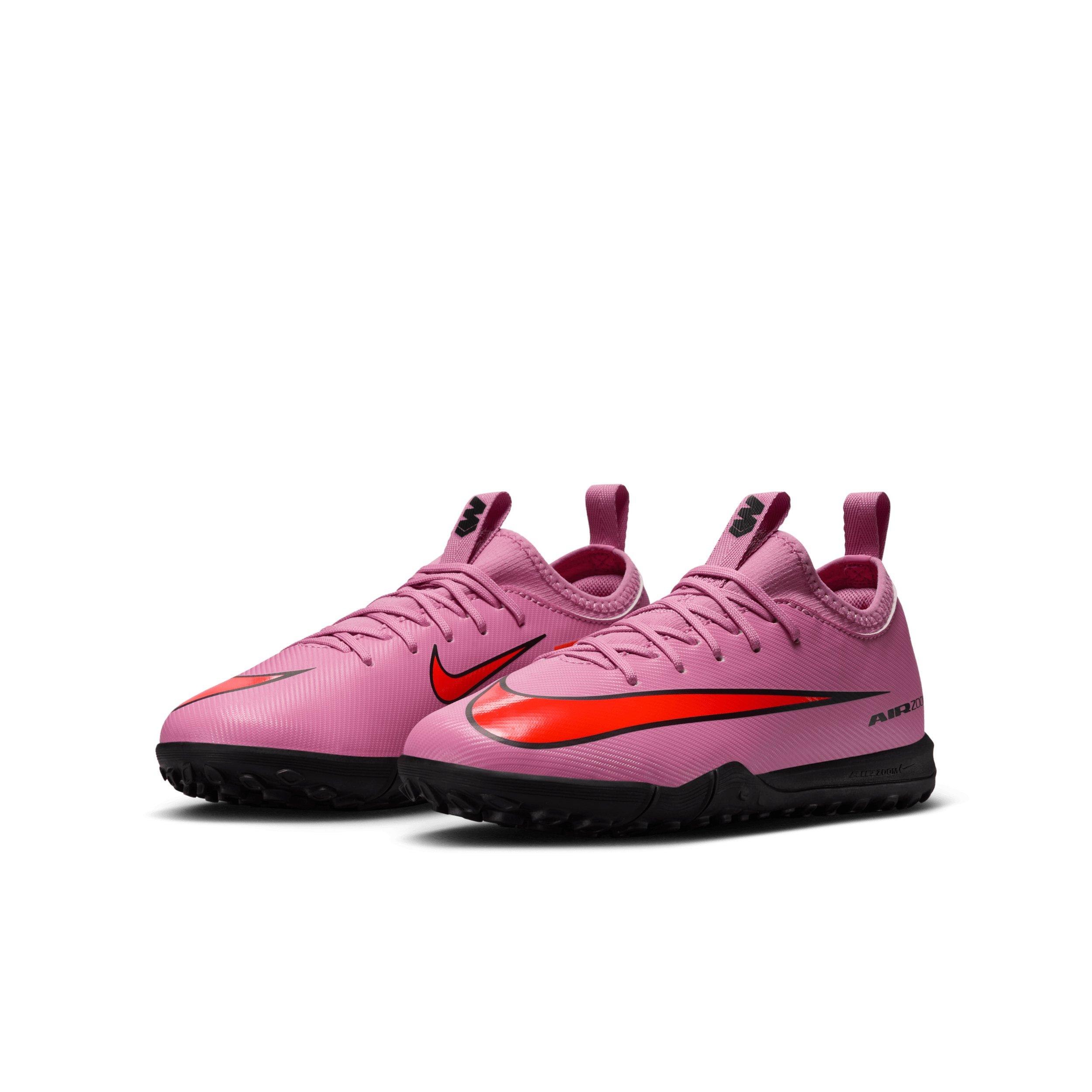 Nike Jr. Mercurial Vapor 16 Academy Turf Grade School Kids' "Flamingo/Crimson/Black" Soccer Shoe