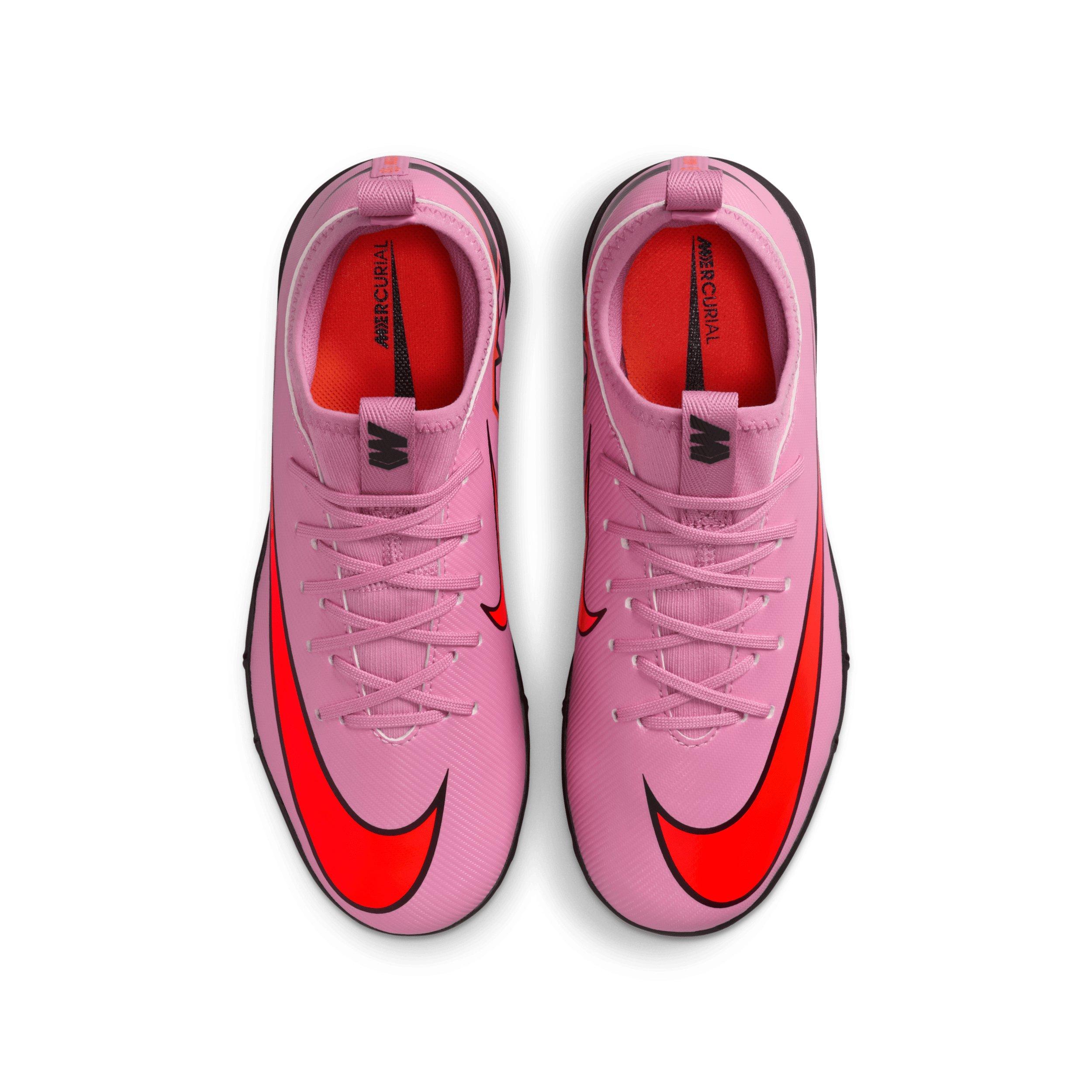 Nike Jr. Mercurial Vapor 16 Academy Turf Grade School Kids' "Flamingo/Crimson/Black" Soccer Shoe