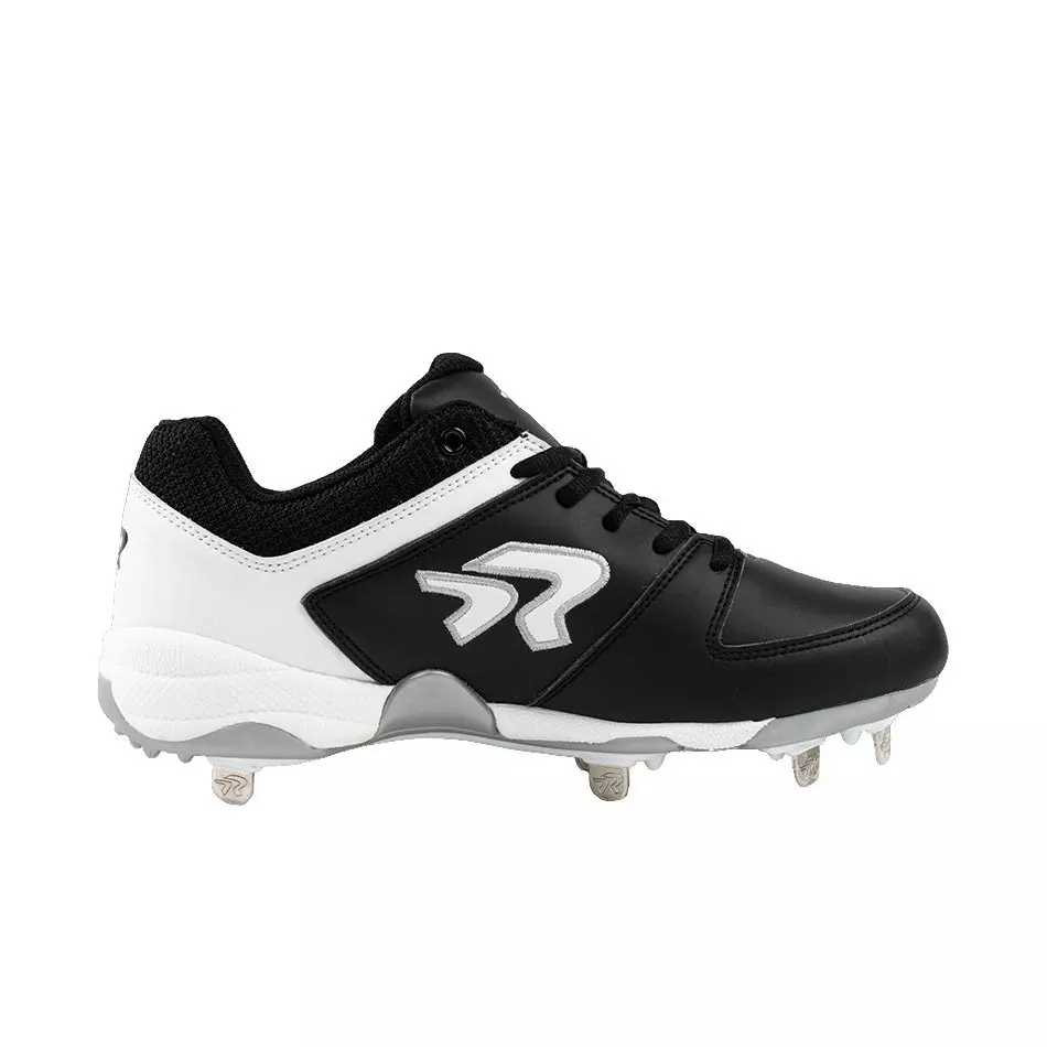 RIP-IT Ringor Flite Women's Wide Softball Cleat with Spikes - BLACK/WHITE