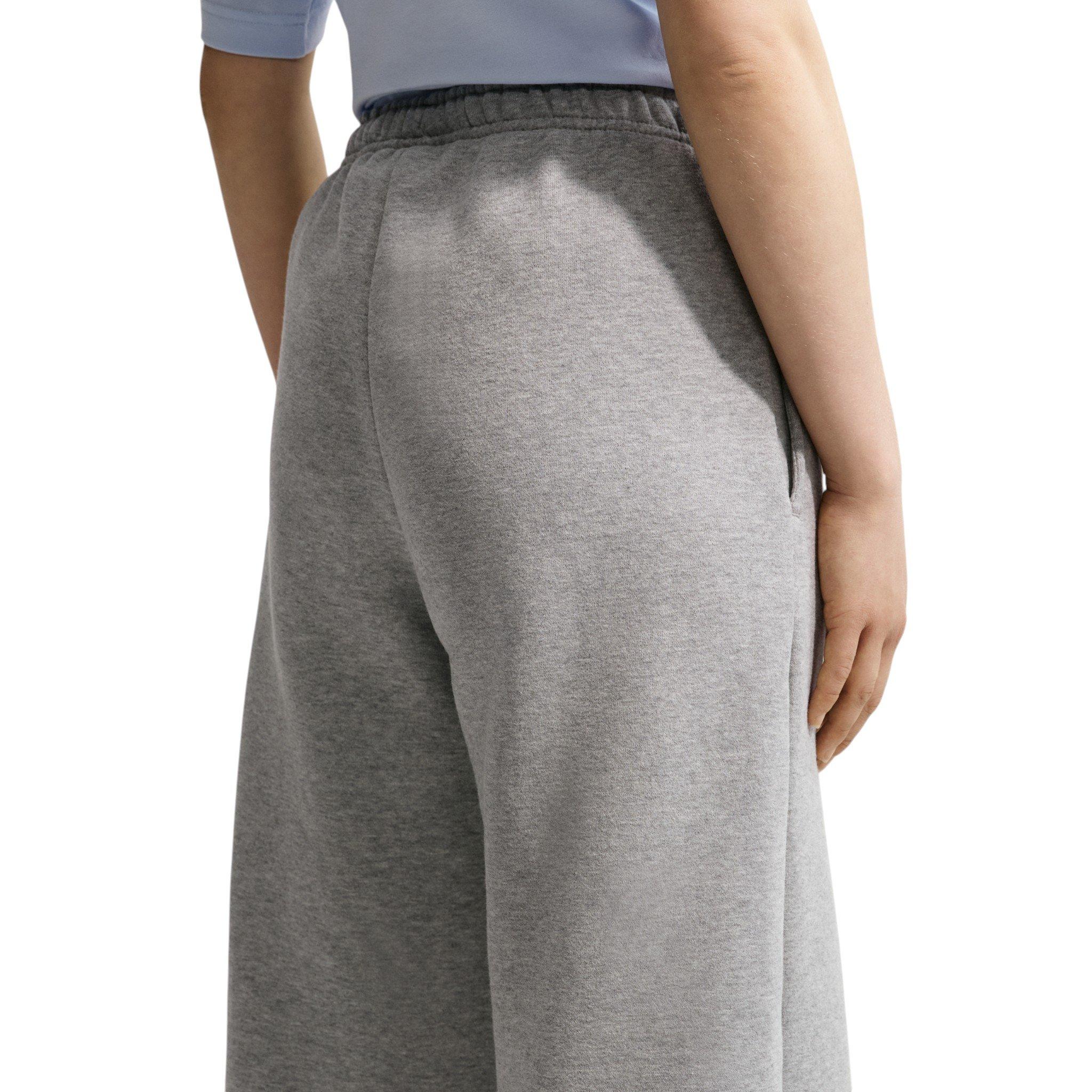 Nike Women's Studio Fleece Med-Weight Mid Rise Wide-Leg Pants - Dk Grey - DK GREY
