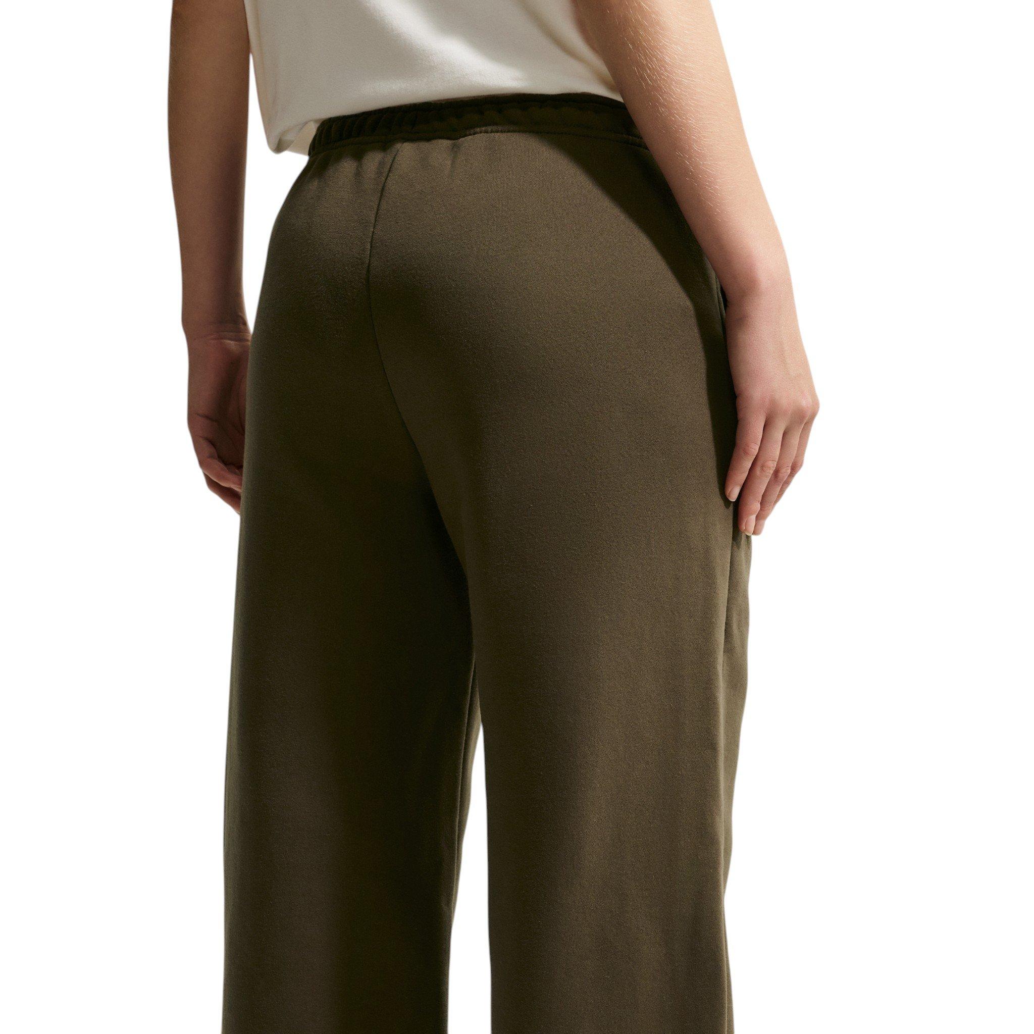 Nike Women's Studio Fleece Med-Weight Mid Rise Wide-Leg Pants - Dk Hazel - DK HAZEL