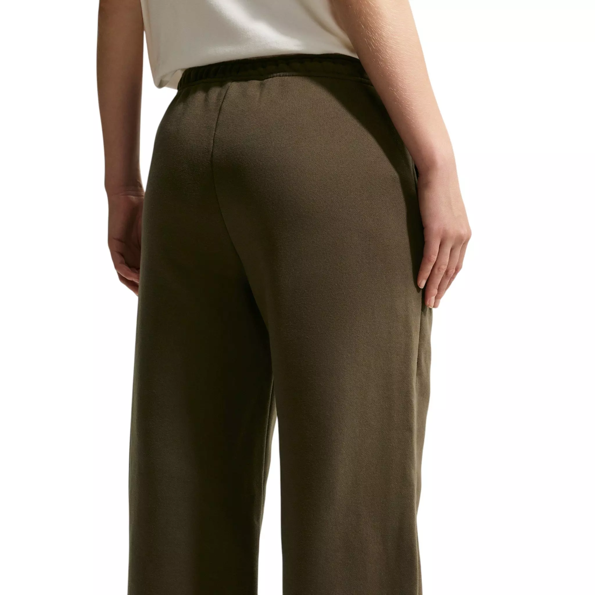 Nike Women's Studio Fleece Med-Weight Mid Rise Wide-Leg Pants - Dk Hazel - DK HAZEL