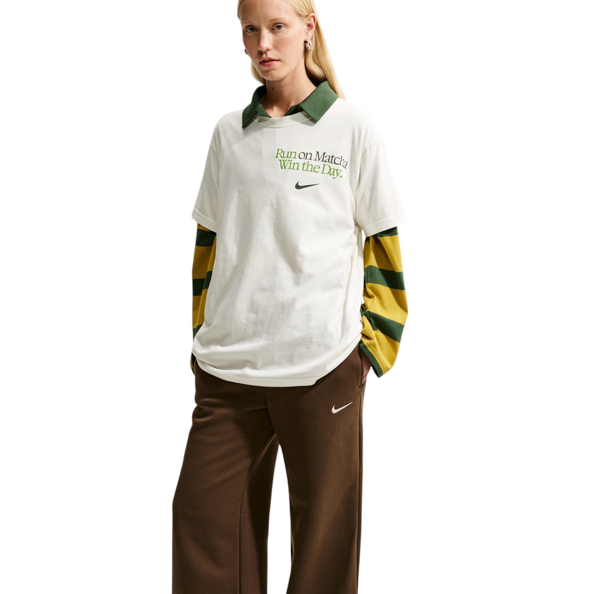 Nike Women's Studio Fleece Med-Weight Mid Rise Wide-Leg Pants - Dk Hazel - DK HAZEL
