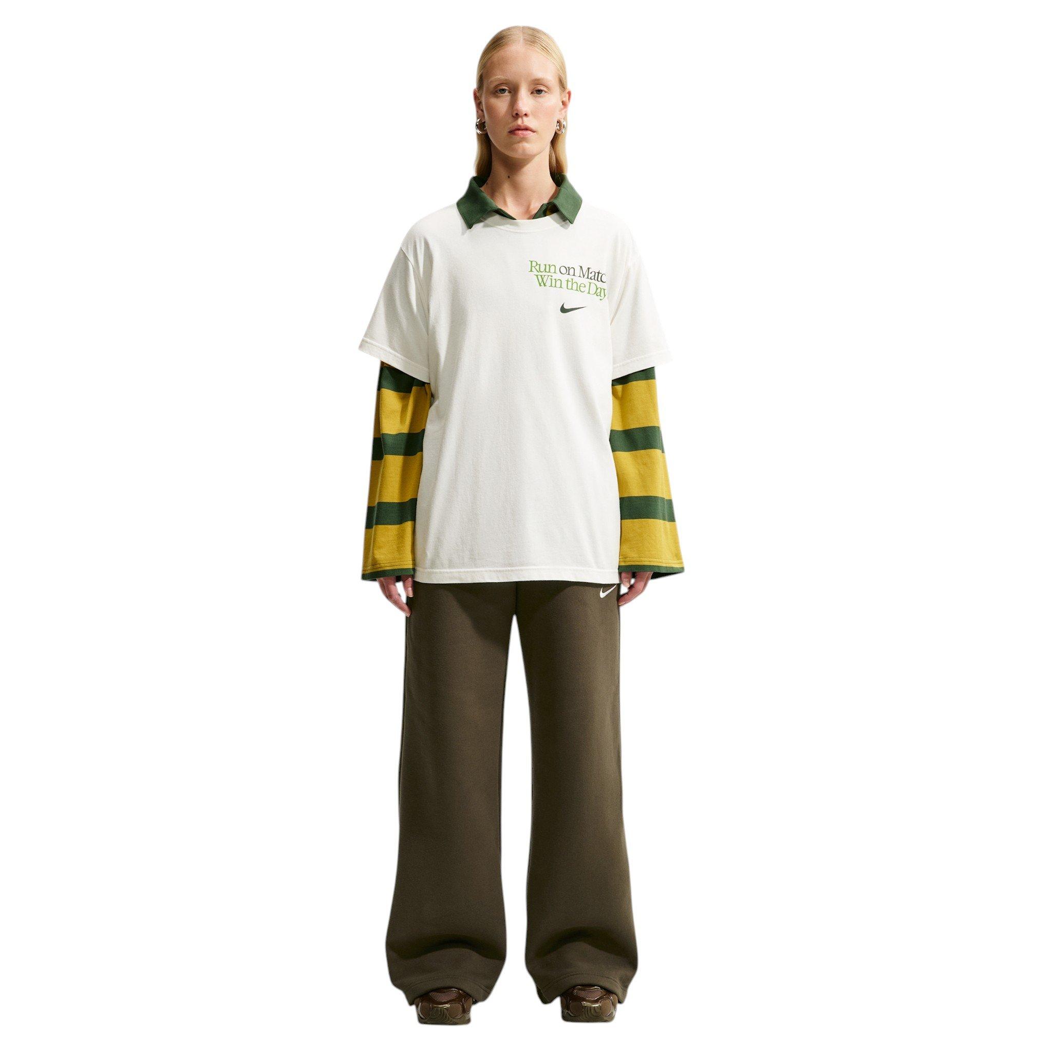 Nike Women's Studio Fleece Med-Weight Mid Rise Wide-Leg Pants - Dk Hazel - DK HAZEL