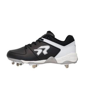 RIP-IT Ringor Flite "Black/White" Women's Wide Softball Cleat with Spikes and Pitching Toe