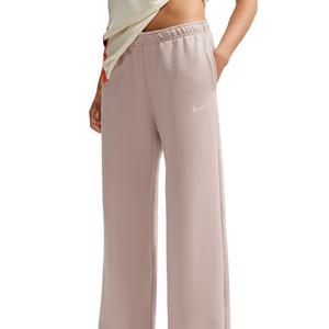 Nike Women's Studio Fleece Med-Weight Mid Rise Wide-Leg Pants - Cream - CREAM
