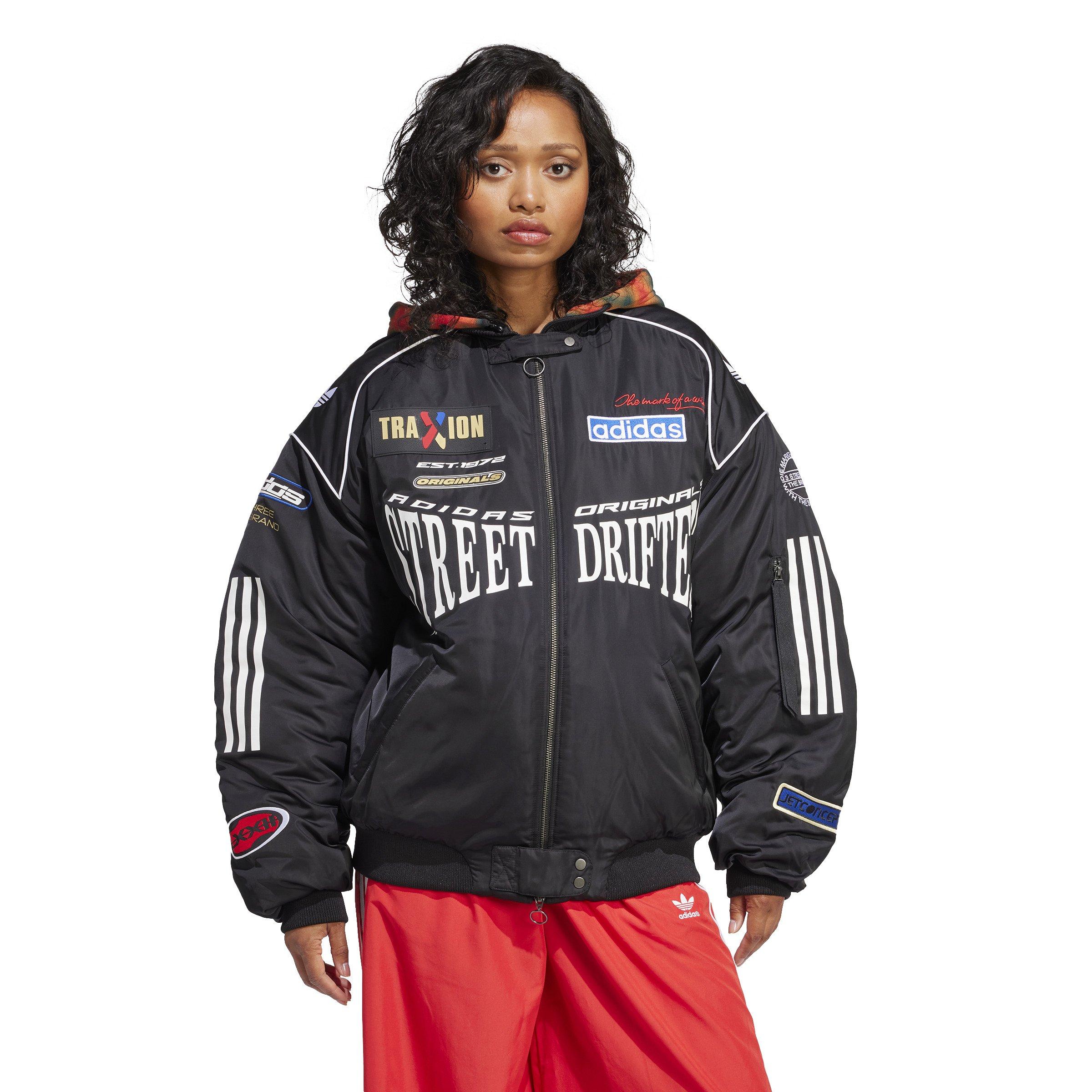 adidas Originals Women's Rasant Moto Bomber Jacket -Black - BLACK