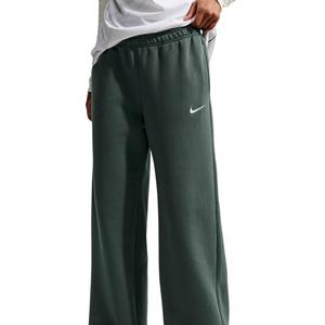 Nike Women's Studio Fleece Med-Weight Mid Rise Wide-Leg Pants - Camo Green - CAMO GREEN