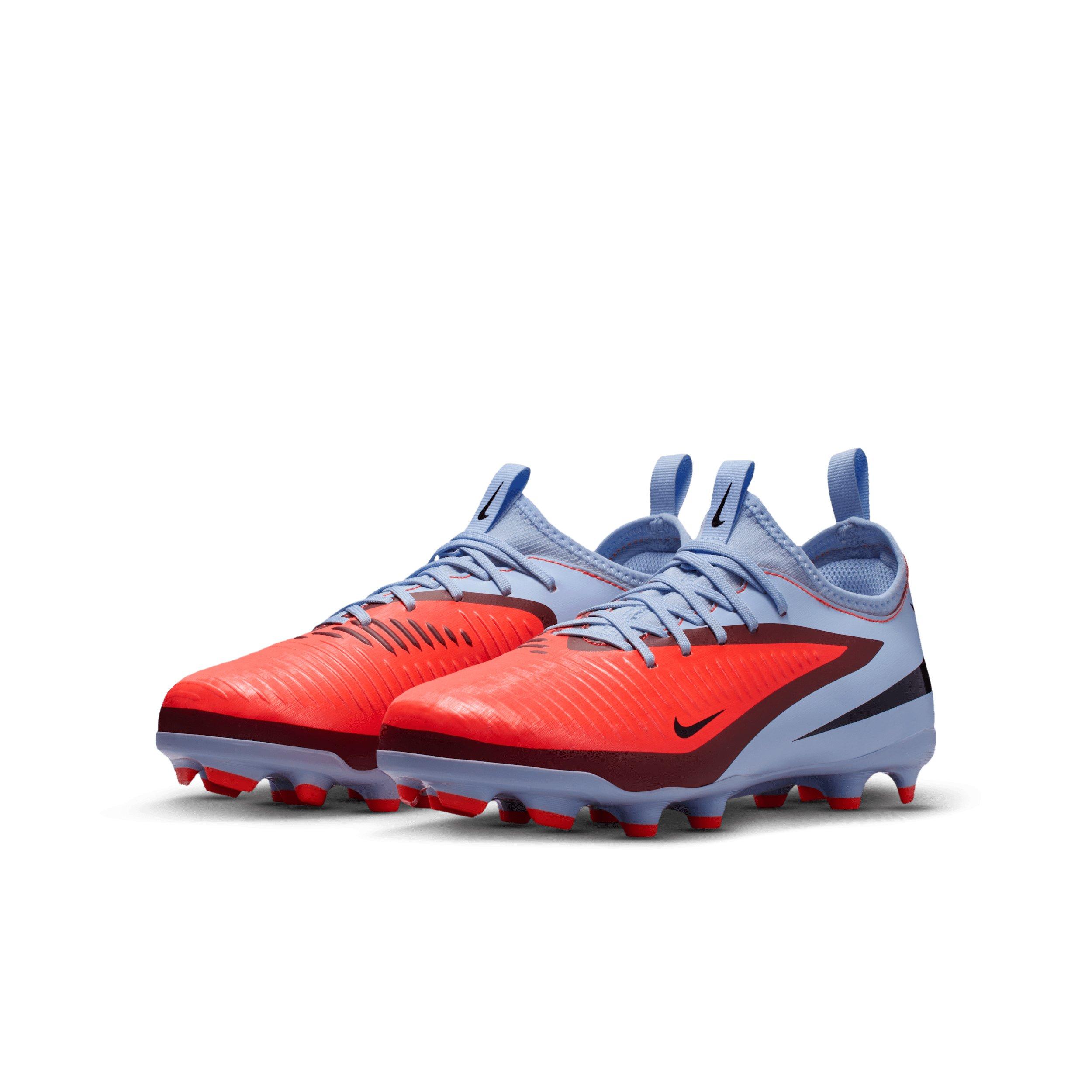 Nike Jr. Phantom 6 Low Academy MG Grade School Kids' "Royal Tint/Black/Bright Crimson" Soccer Cleat