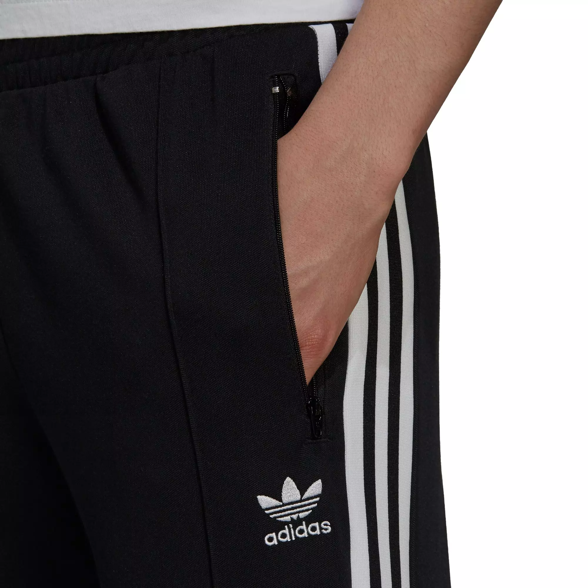 adidas Originals Men's Adicolor Classics Beckenbauer Primeblue Track Black Pants - BLACK
